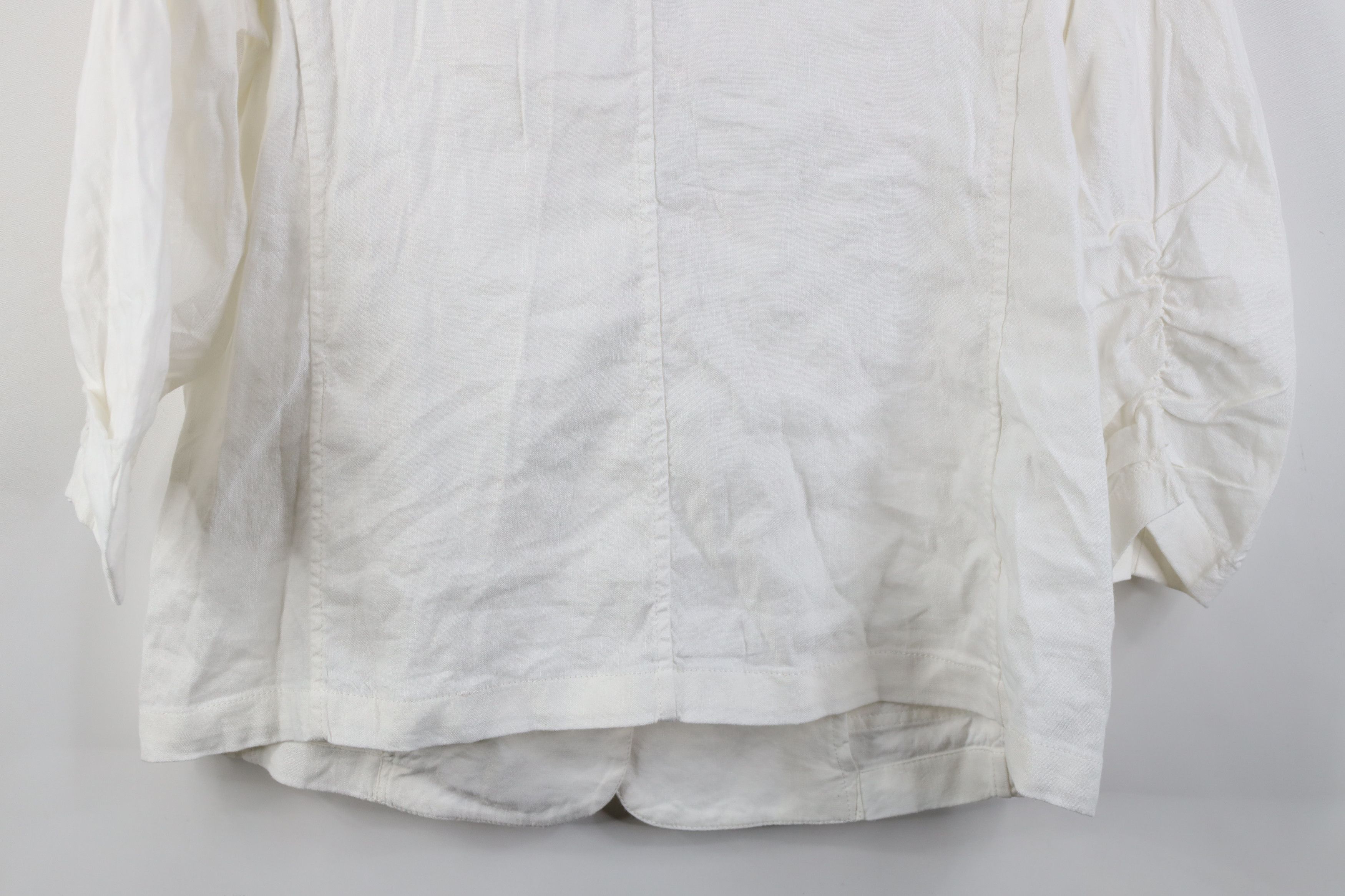 Chicos New Chicos One Button Stretch Linen Blazer Jacket Coat White Size S / US 4 / IT 40 - 16 Thumbnail