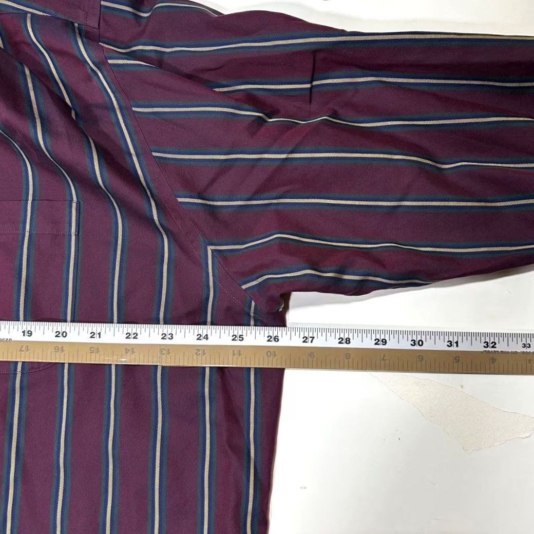 Brooks Brothers Brooks Brothers Burgundy Striped Button-Down Shirt Long Sleeve Business Mens XL Size US XL / EU 56 / 4 - 7 Thumbnail
