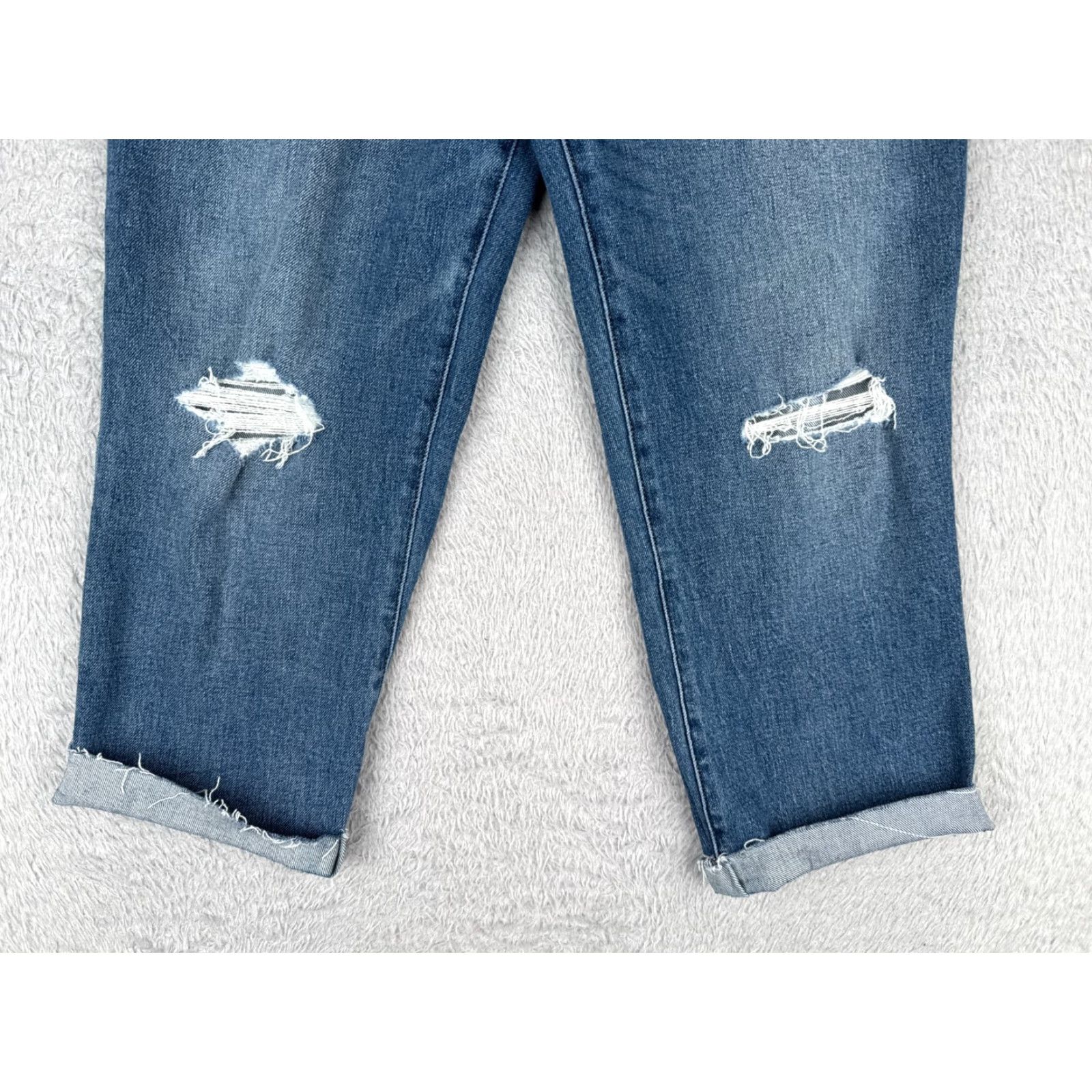 Lucky Brand Lucky Brand Jeans Womens 12 Blue Denim Crop High Rise Distressed Cotton 31x22 Size 34" / US 12 / IT 48 - 2 Thumbnail