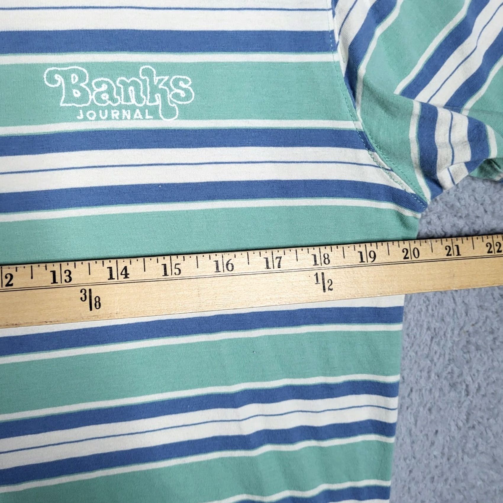 Banks Journal Banks Journal Men's T-Shirt Striped 100% Organic Cotton Short Sleeve Crew Neck Size M Multicolor Size US M / EU 48-50 / 2 - 2 Thumbnail