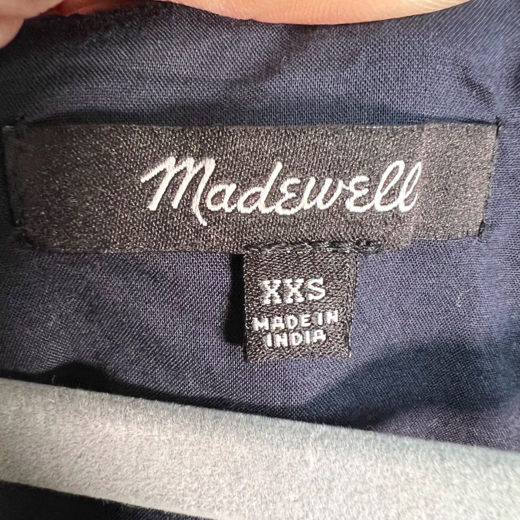 Madewell VINTAGE Madewell Blouse Womens XXS Blue & White Cotton Peplum Tribal Design Shirt Size XXS / US 00 / IT 34 - 3 Thumbnail