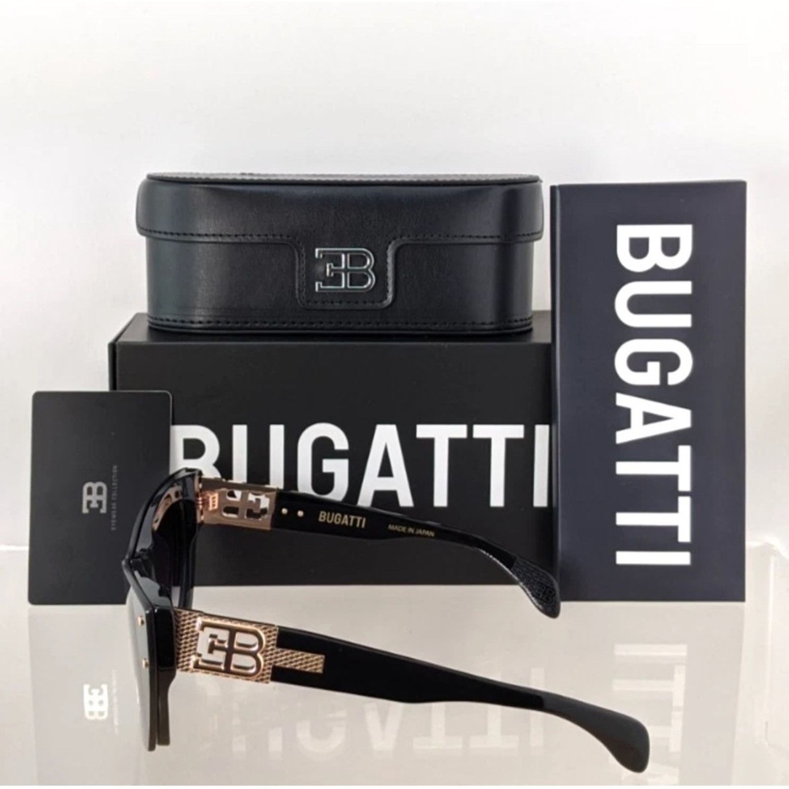 Bugatti New! BUGATTI 48L-BK Elegant Cat Eye Luxury Black Sunglasses Size ONE SIZE - 10 Thumbnail