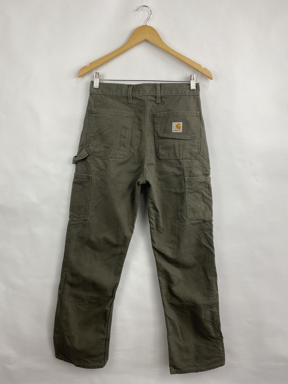 Carhartt 🇺🇸 Vintage 90s Carhartt Double Knees Khaki Work Pants Rare Size US 30 / EU 46 - 3 Thumbnail