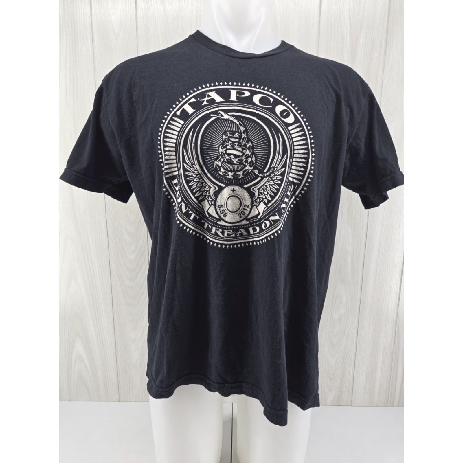 American Apparel VINTAGE TAPCO American Apparel Graphic Logo Promo T Shirt XL Crew Neck Short Sleeve Black Cotton Men USA 90s Military Gun Marines Logo Shirt XL Size US XL / EU 56 / 4 - 2 Thumbnail