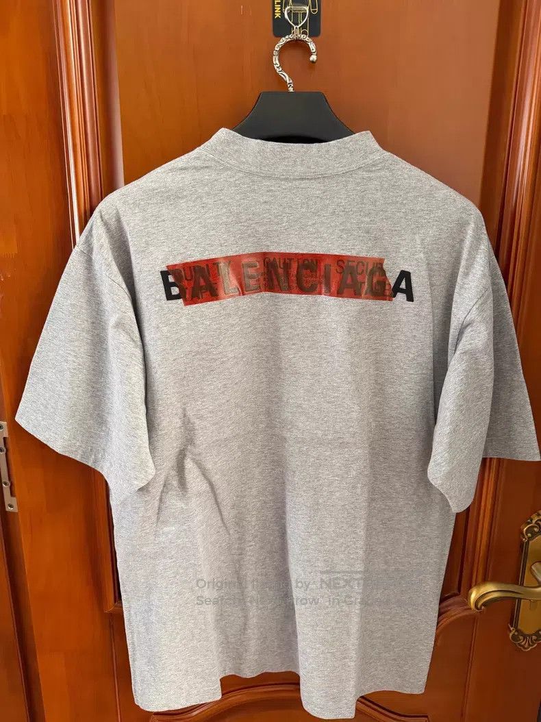Balenciaga Balenciaga Grey New Tape Letter Short Sleeve Size US S / EU 44-46 / 1 - 2 Thumbnail
