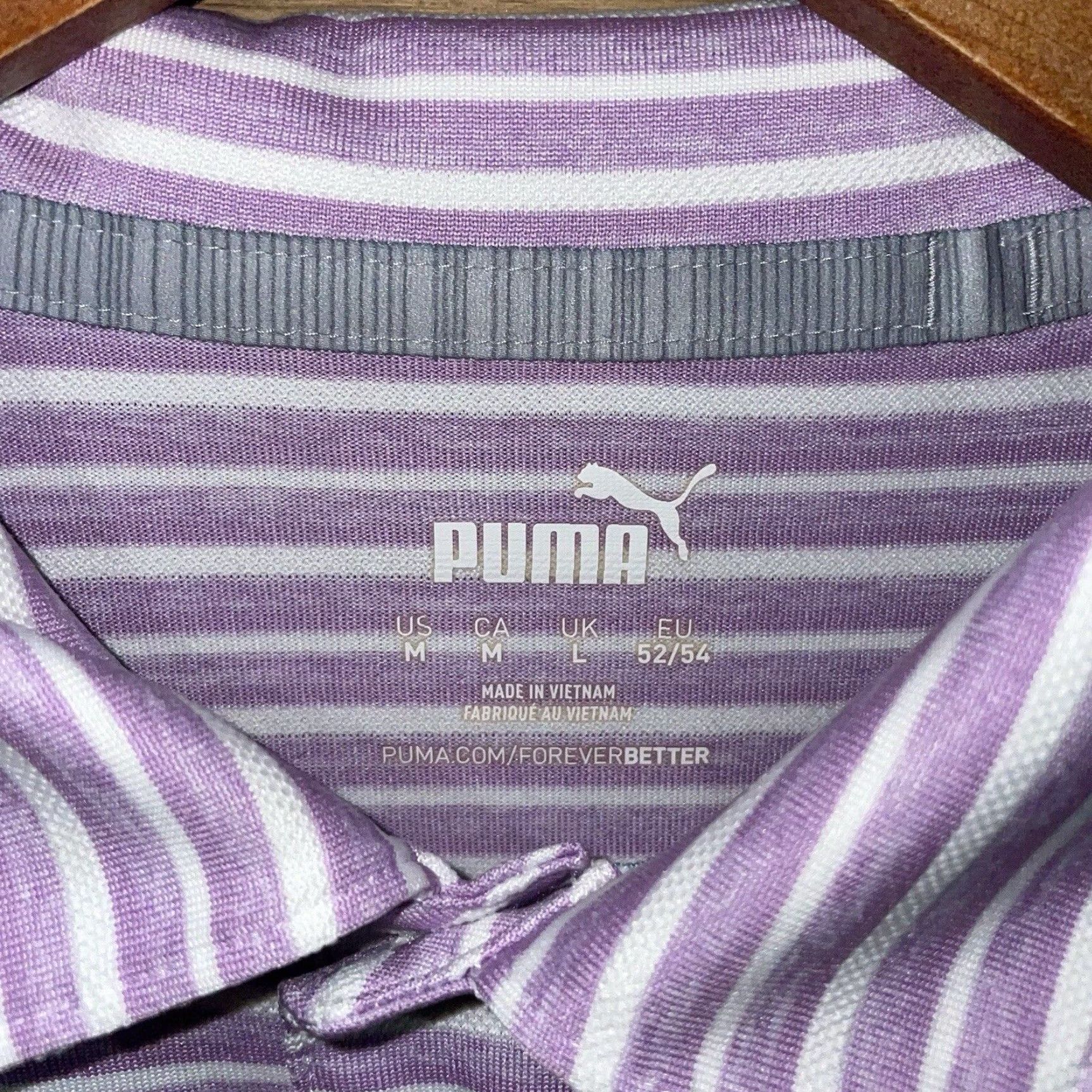 Puma PUMA Polo Shirt Mens Size M Purple Striped Polo Shirt Mens Medium Purple Striped Polo Shirt Mens Size US M / EU 48-50 / 2 - 4 Thumbnail