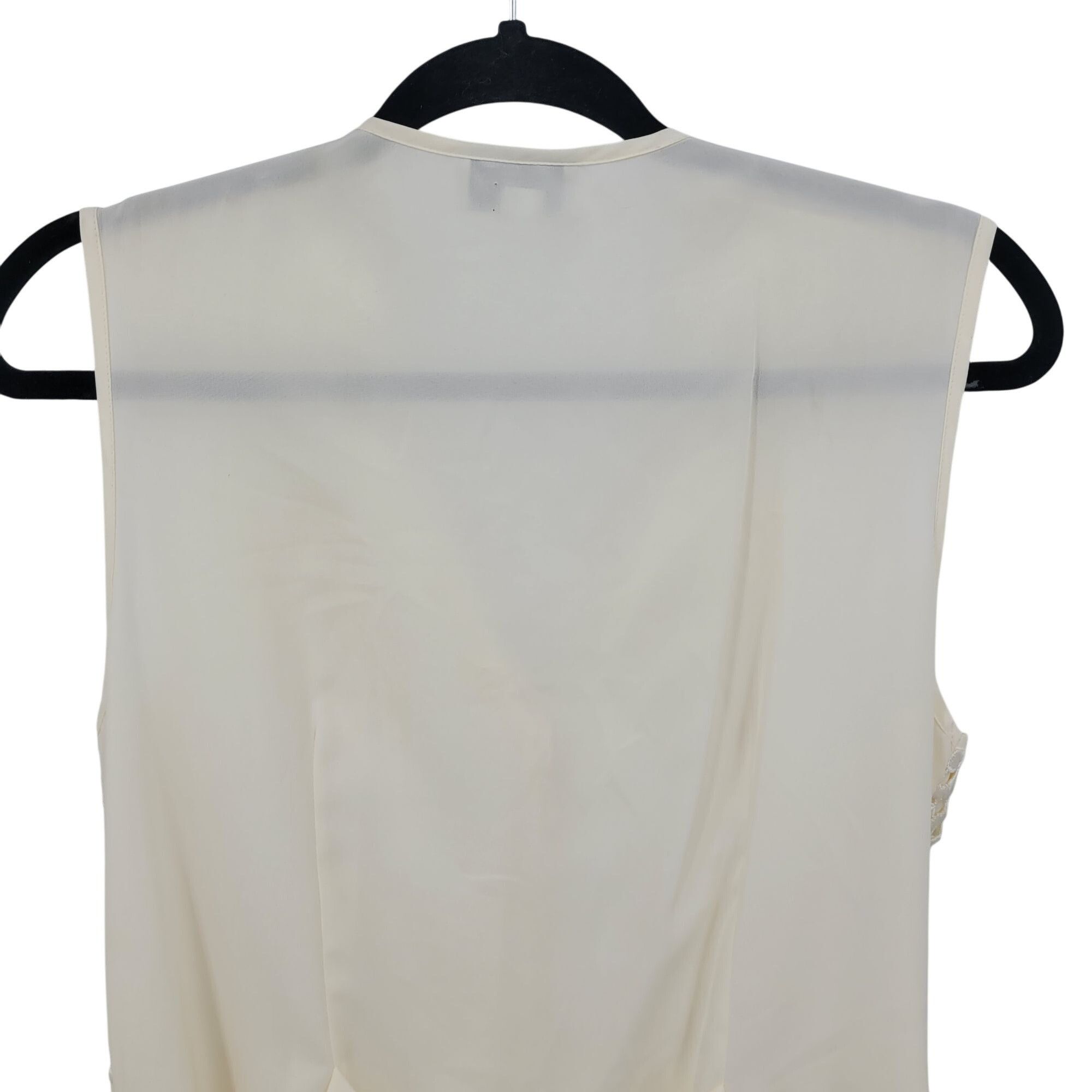Vintage Vtg Ivory Lace Vest Sz M Button Front Sheer Tie Back Soft Gi Size M / US 6-8 / IT 42-44 - 7 Thumbnail