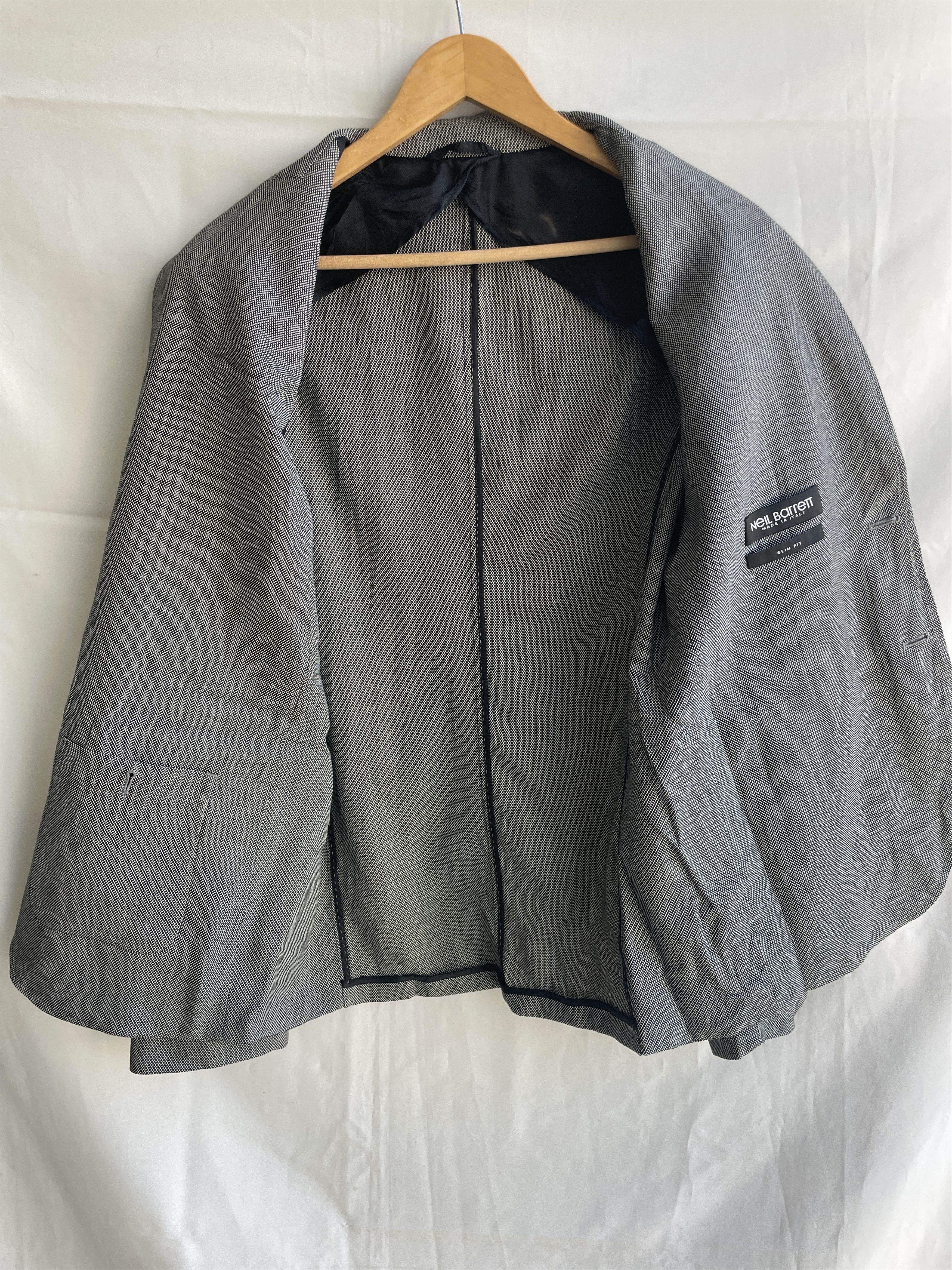 Neil Barrett Neil Barrett Unlined Birdseye Slim Fit Wool Blazer Size 38R - 3 Thumbnail