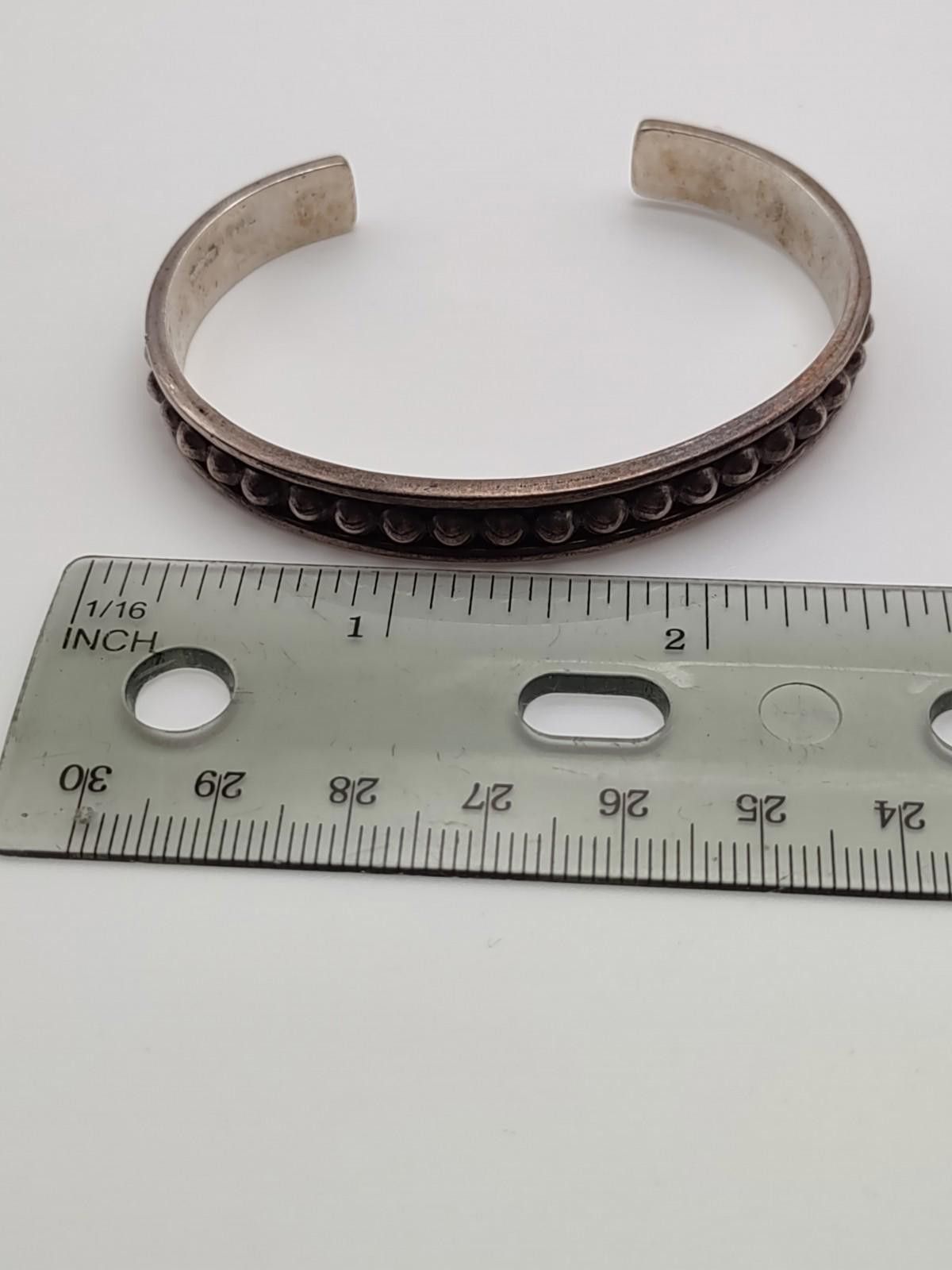 The Unbranded Brand Heavy Sterling Silver Cuff Bracelet 20.7g Oxidized Size ONE SIZE - 5 Thumbnail