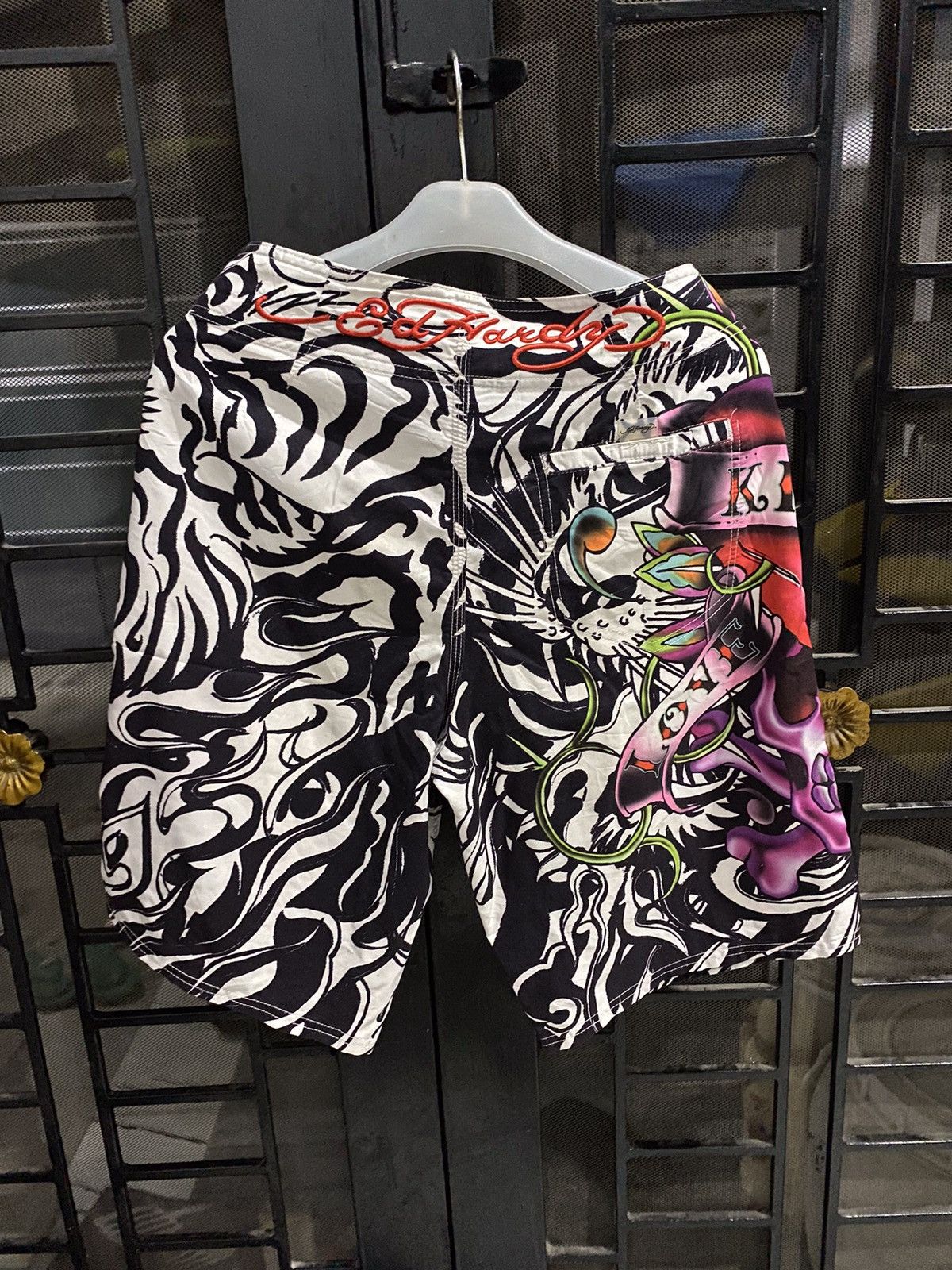 Christian Audigier × Ed Hardy 💸NEED GONE💸 Ed hardy by christian audiger board short Size US 31 - 8 Thumbnail