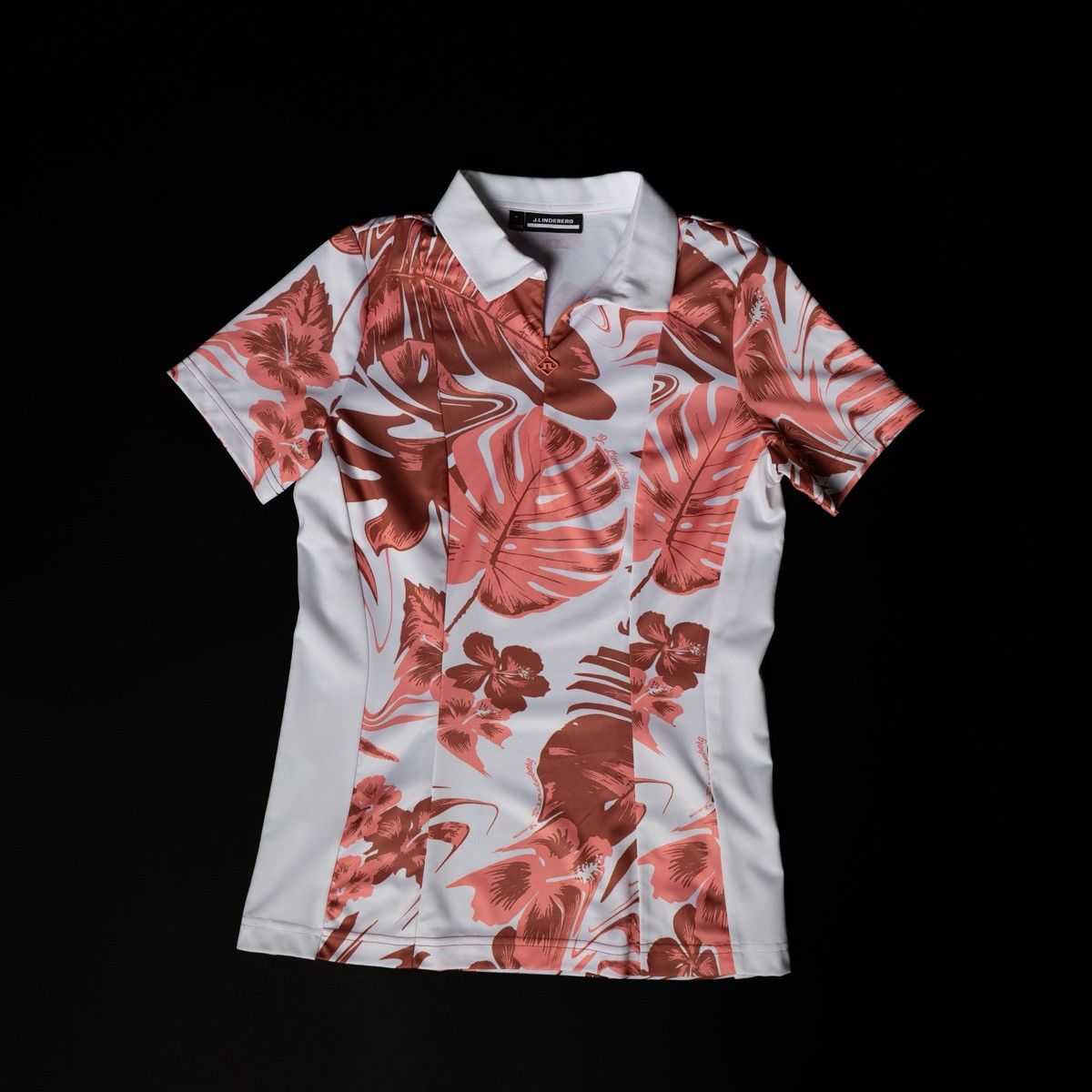 J.Lindeberg J.Lindeberg Womens Polo Shirt Floral Pink White Short Sleeve Size S / US 4 / IT 40 - 4 Thumbnail