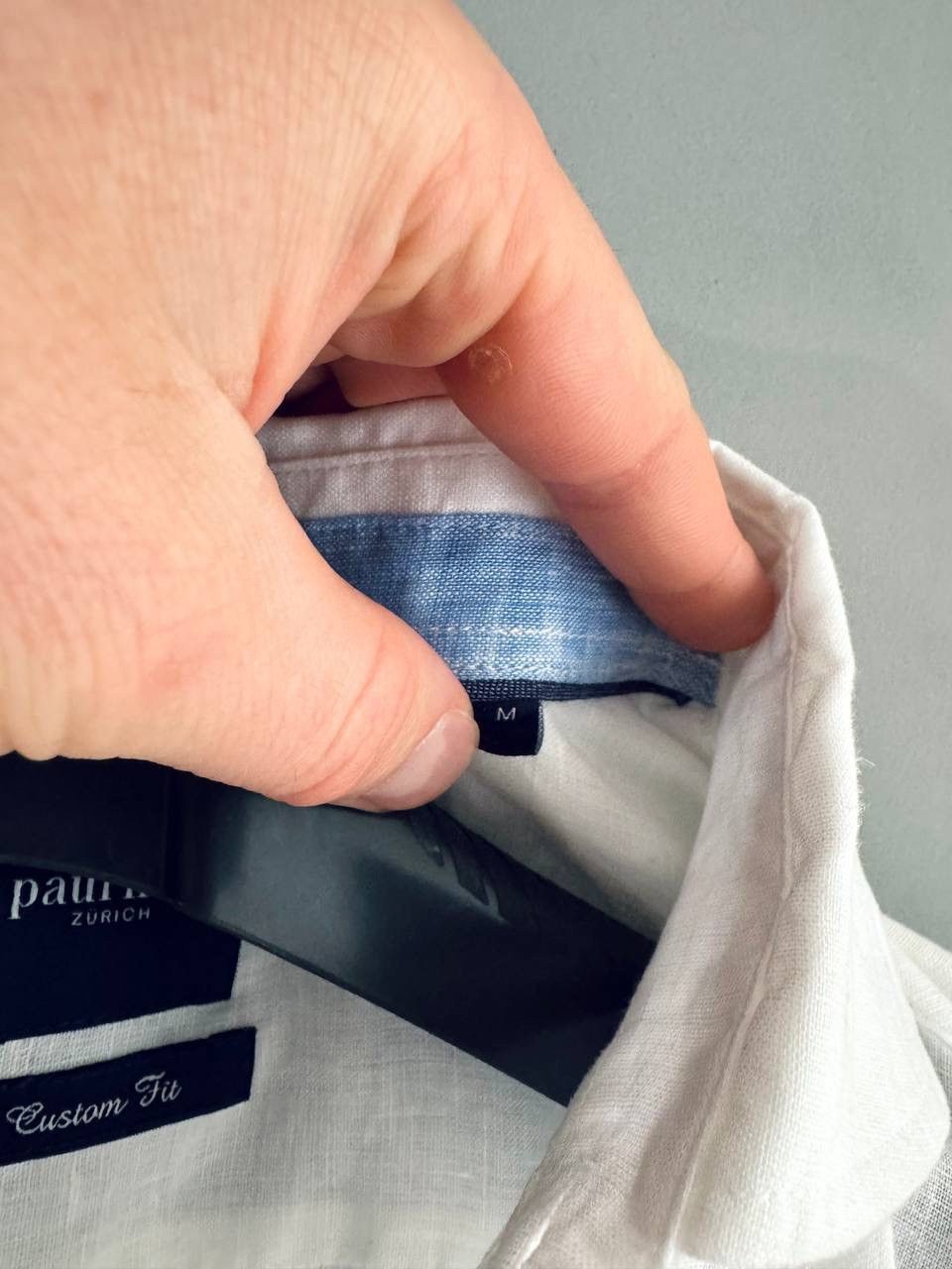 Other Paul Kehl Zurich Men's White Custom Fit Linen Shirt, Size M Size US M / EU 48-50 / 2 - 13 Thumbnail