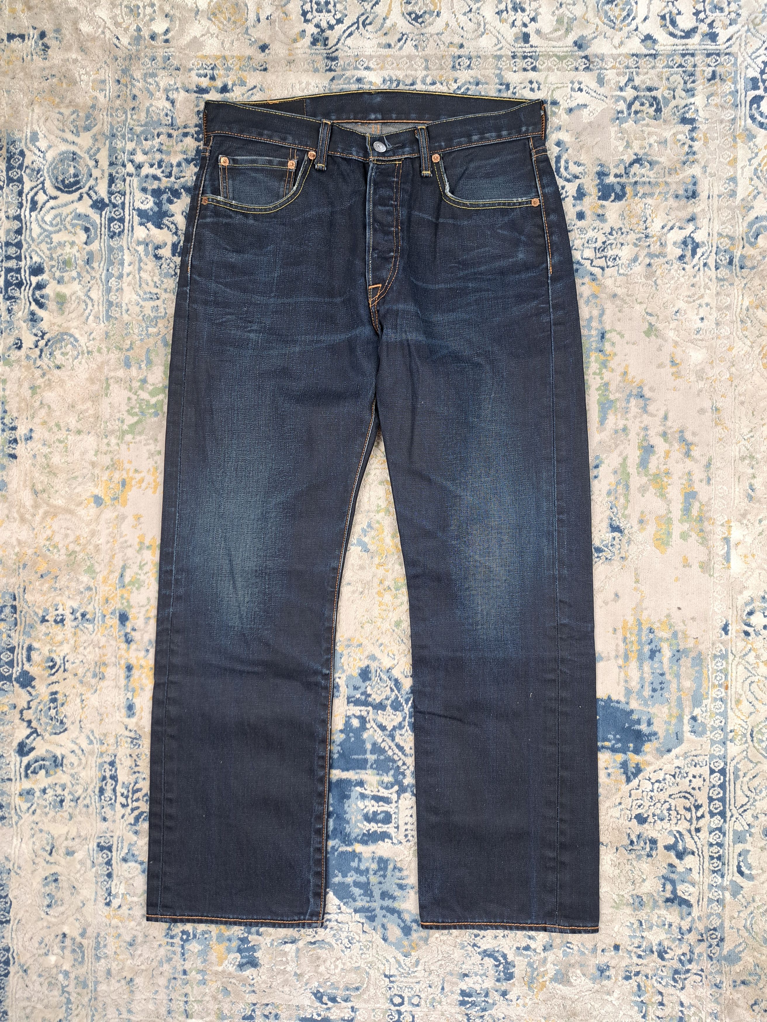 Levi's Levi's 501 Waxed Denim Straight Fit Jeans Avant Garde Size US 33 - 5 Thumbnail