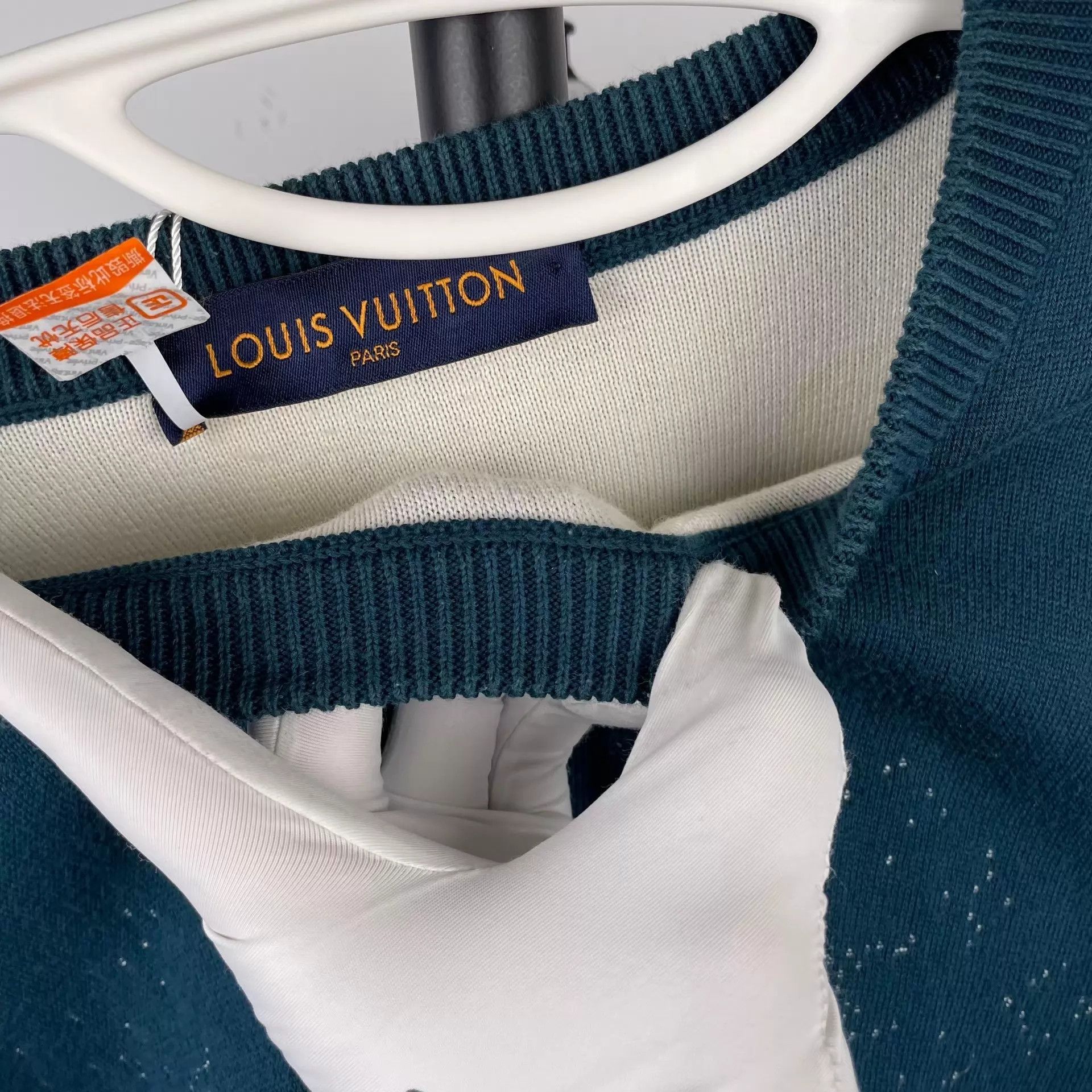 Louis Vuitton LV Cyan Classic Logo Knitted Long Sleeve Sweater Size M Size US M / EU 48-50 / 2 - 8 Thumbnail