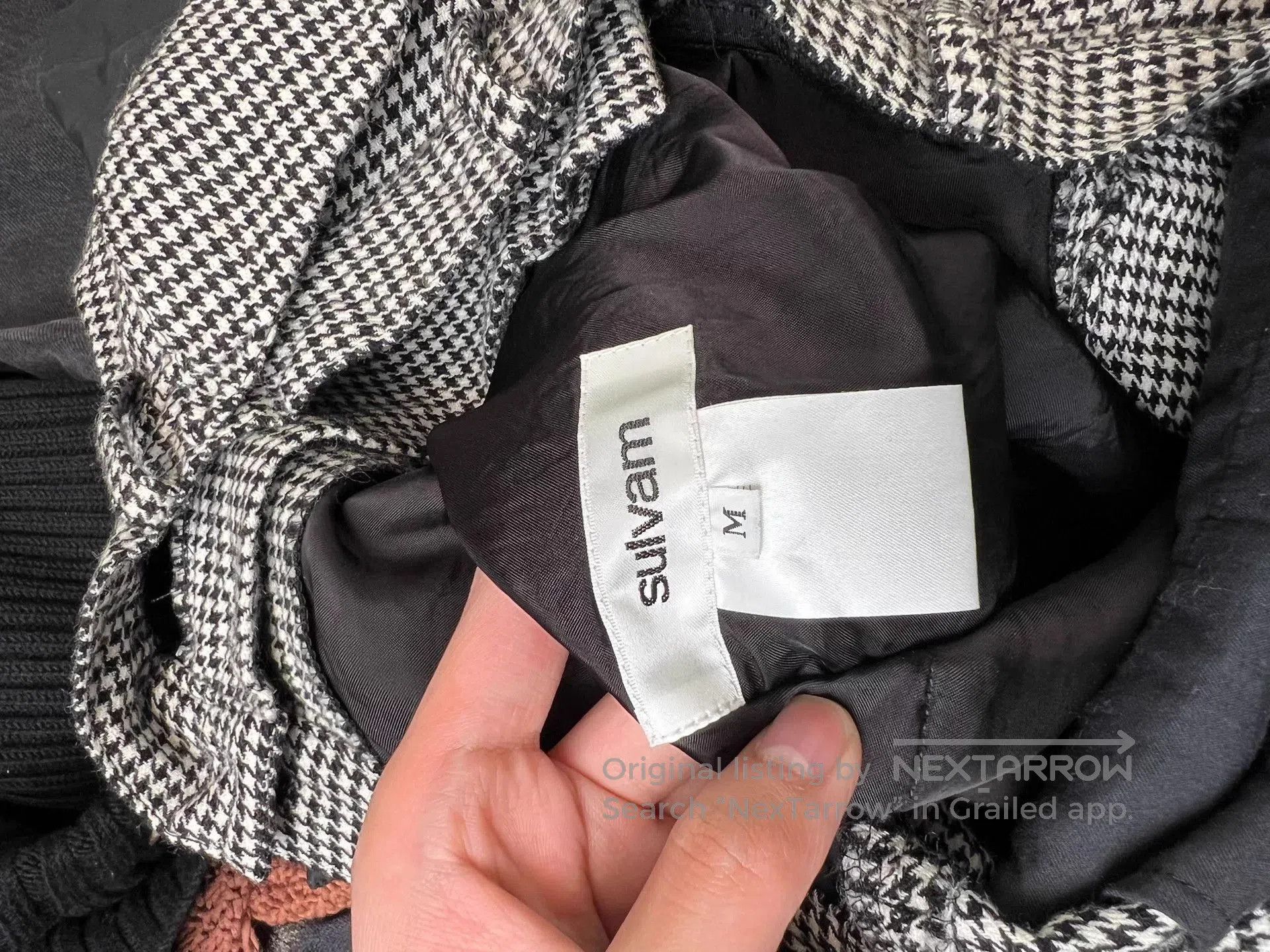 Sulvam Multi Checkered Casual Wide-Leg Pants Size 32. Size US 32 / EU 48 - 7 Thumbnail
