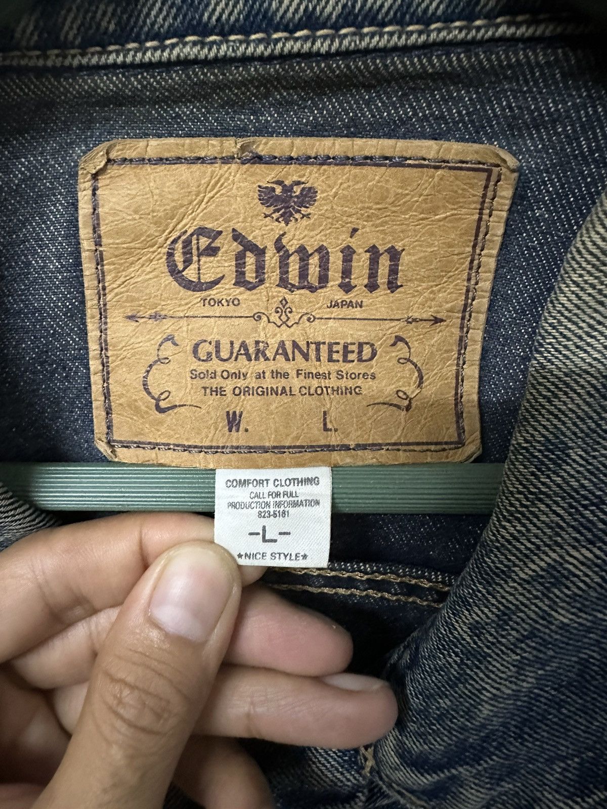 Edwin × Vintage Vintage EDWIN Distressed Denim Jacket Size US L / EU 52-54 / 3 - 12 Thumbnail