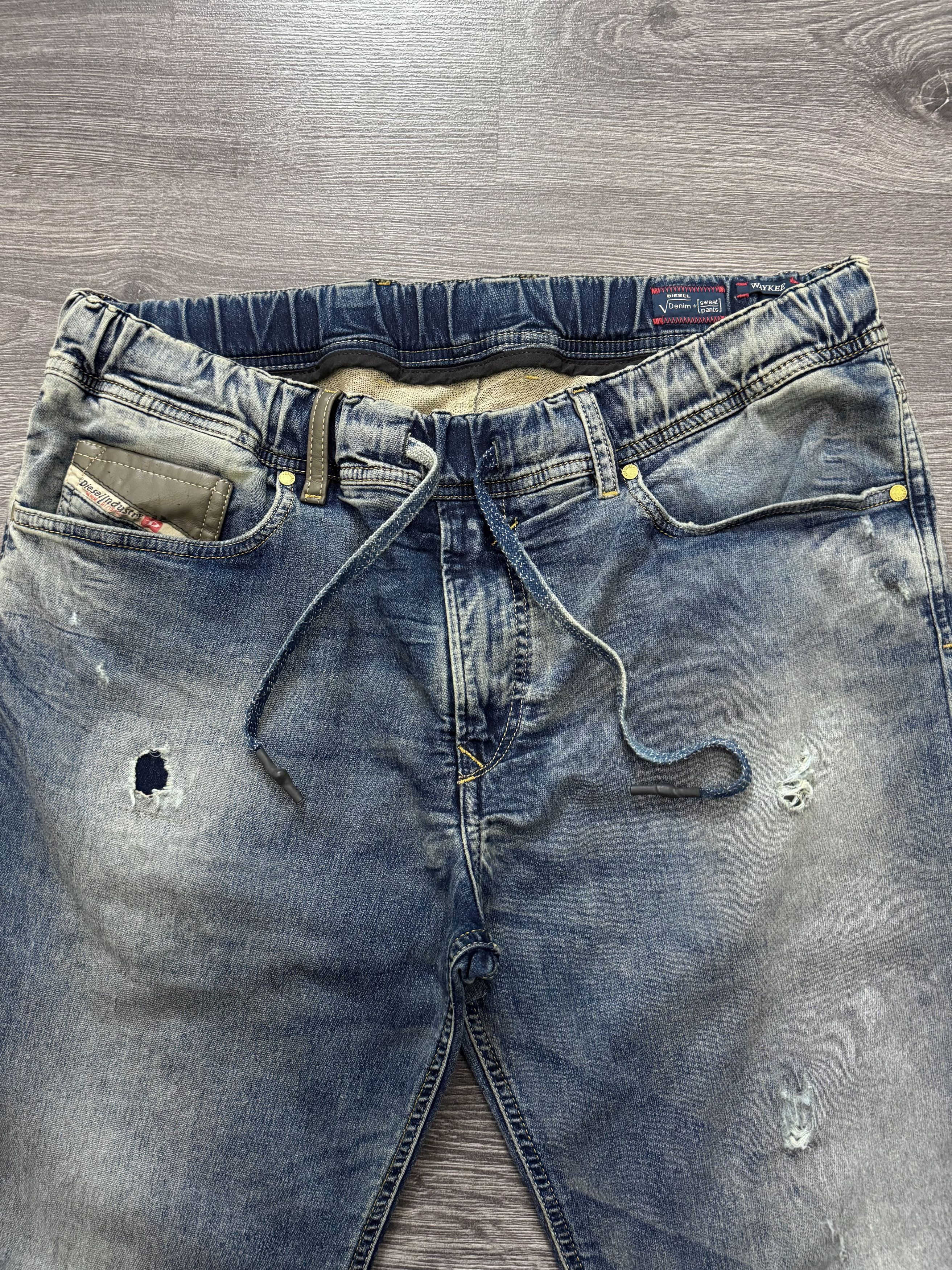 Diesel Diesel Waykee Denim Sweat Pants Distressed Drawstring Size US 34 / EU 50 - 4 Thumbnail