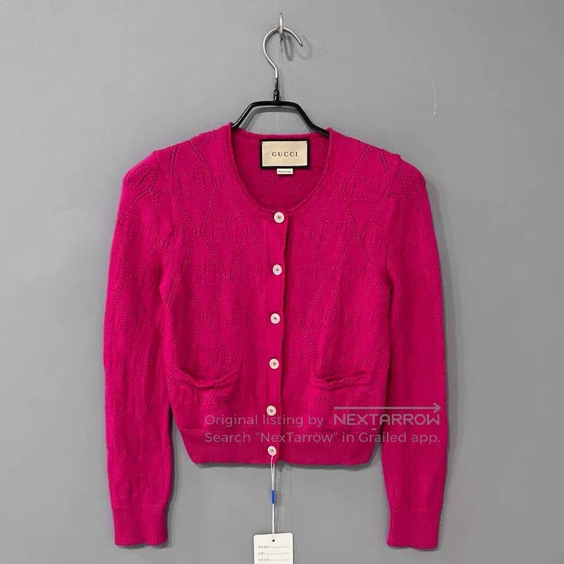 Gucci Gucci Pink hollowed-out full-print cardigan coat Size XS / US 0-2 / IT 36-38 - 1 Thumbnail