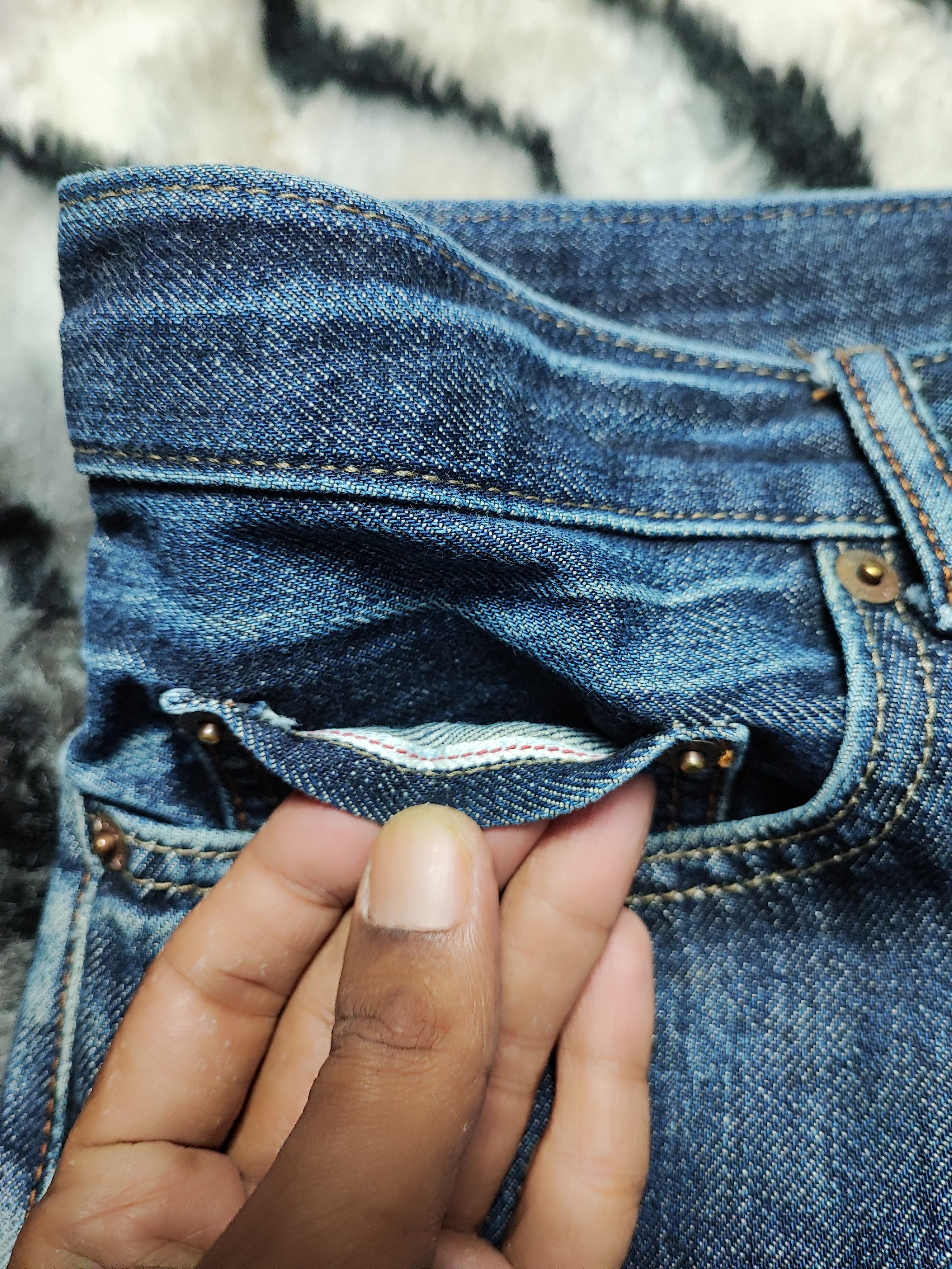 Uniqlo Selvedge Vintage y2k grunge faded blue skater baggy jeans Size US 32 / EU 48 - 9 Thumbnail
