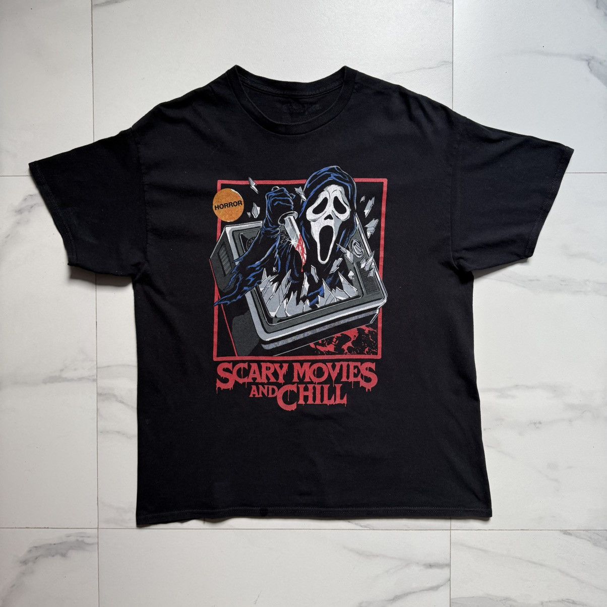 Expert Horror Vintage Y2K Scary Movies And Chill Tee Size US XL / EU 56 / 4 - 2 Thumbnail