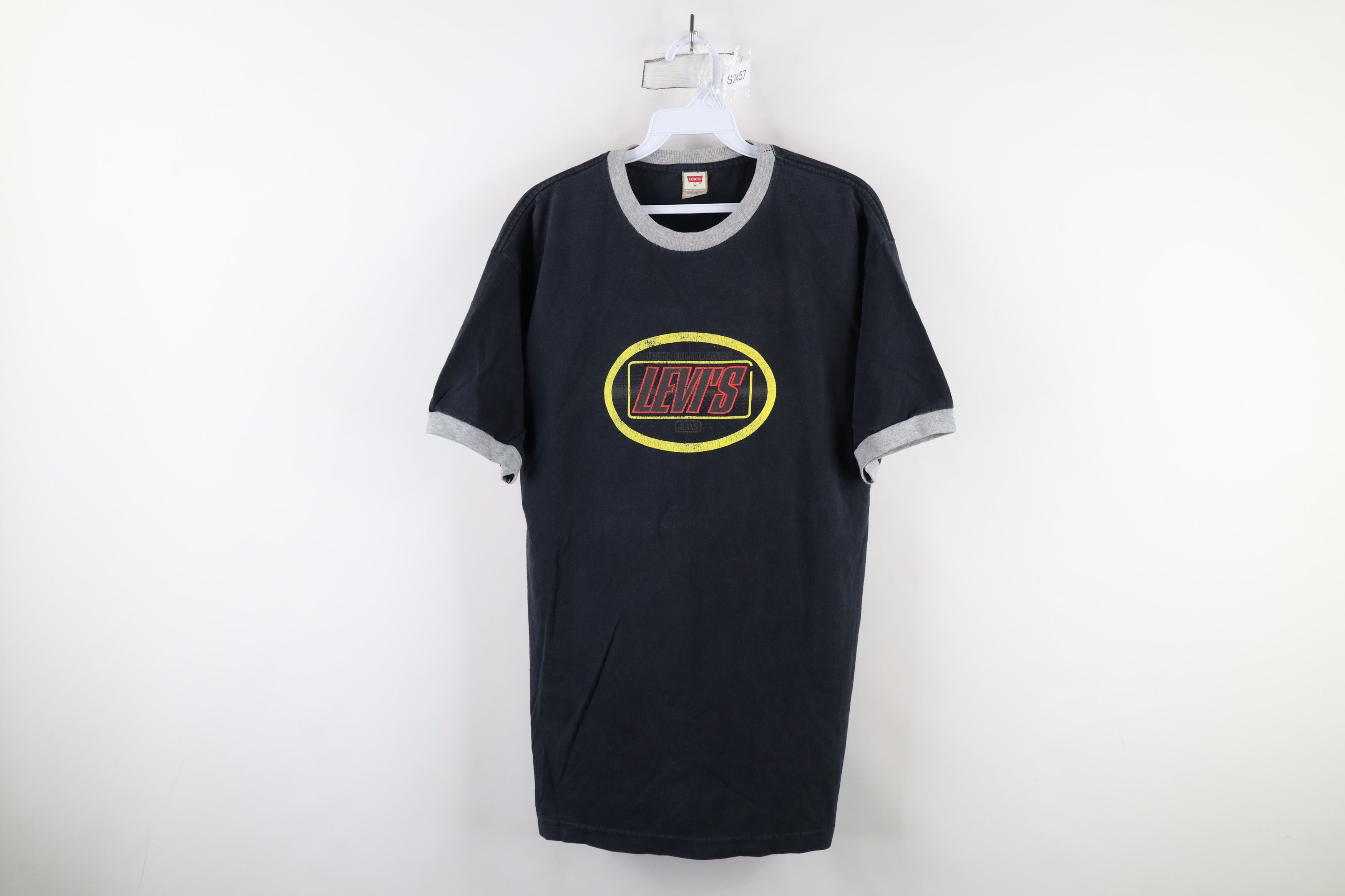 Levi's × Vintage Vintage 90s Levis Spell Reflective Logo Ringer T-Shirt USA Size US M / EU 48-50 / 2 - 1 Thumbnail