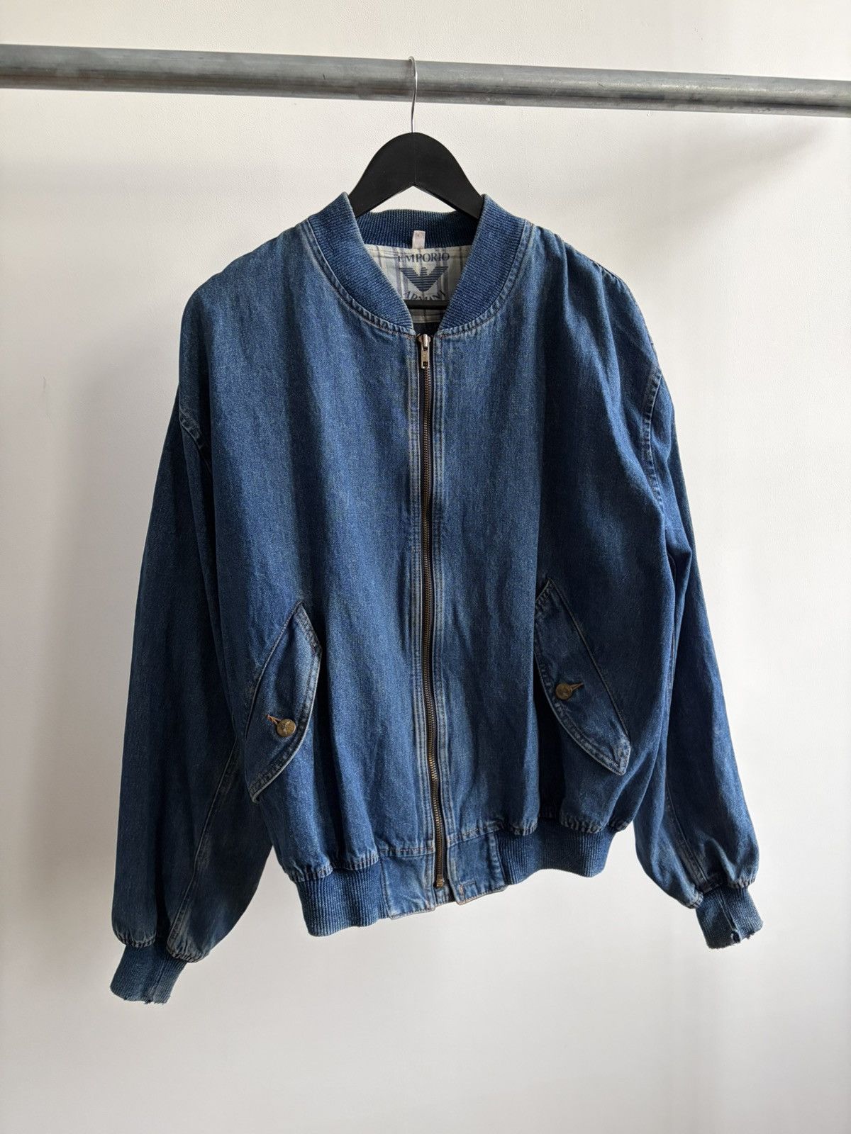 Emporio Armani Emporio Armani 1980s Denim Bomber Blouson Jacket Size US L / EU 52-54 / 3 - 1 Thumbnail