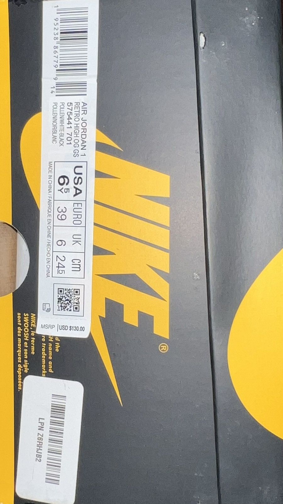 Jordan Brand Jordan 1 Retro High OG ‘Pollen’ Size US 6 / EU 39 - 9 Thumbnail