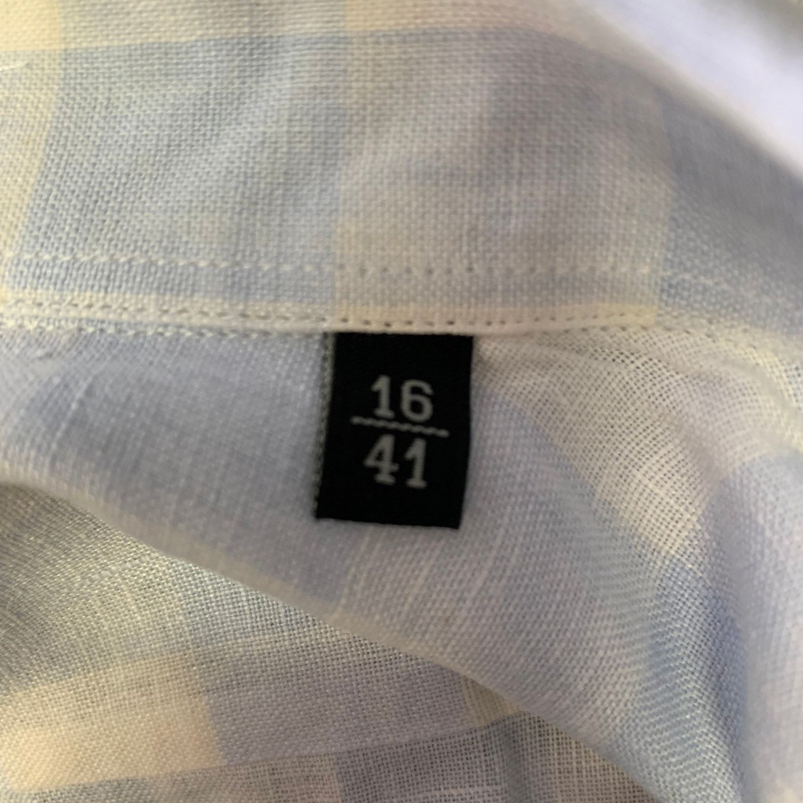 Paul Smith PAUL SMITH M White Blue Checkered Linen Long Sleeve Shirt Size US M / EU 48-50 / 2 - 5 Thumbnail