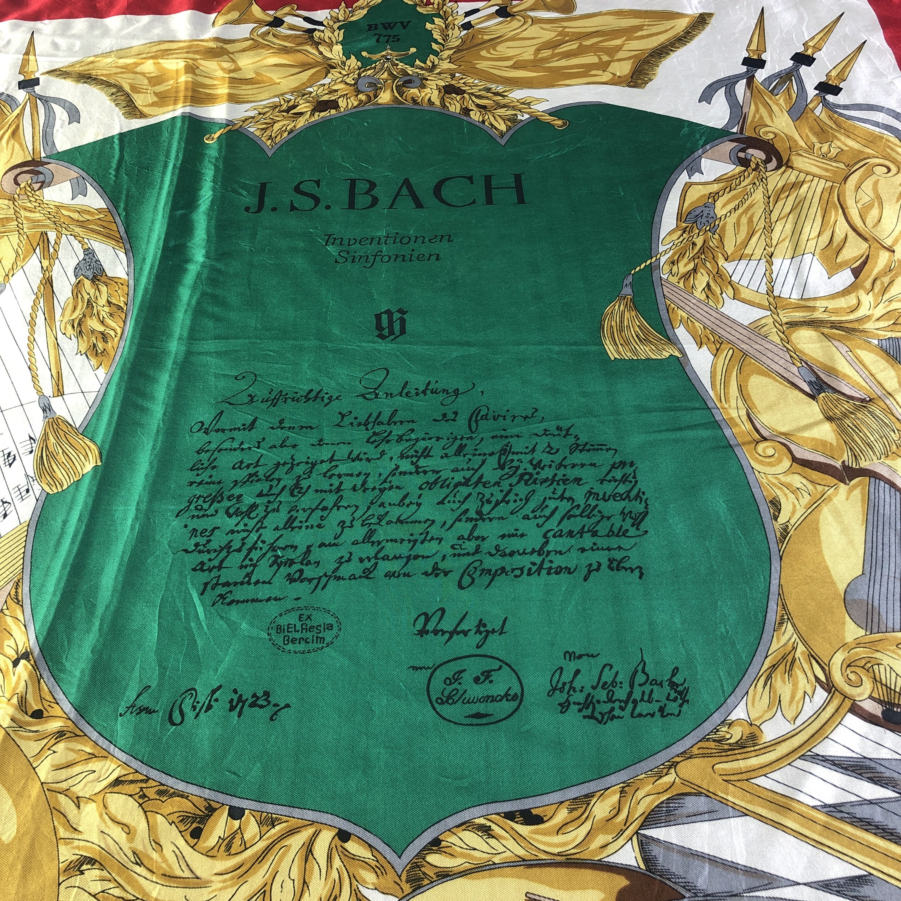 Vintage Johann Sebastian Bach Luxury Silk Scarf M967 Size ONE SIZE - 4 Thumbnail