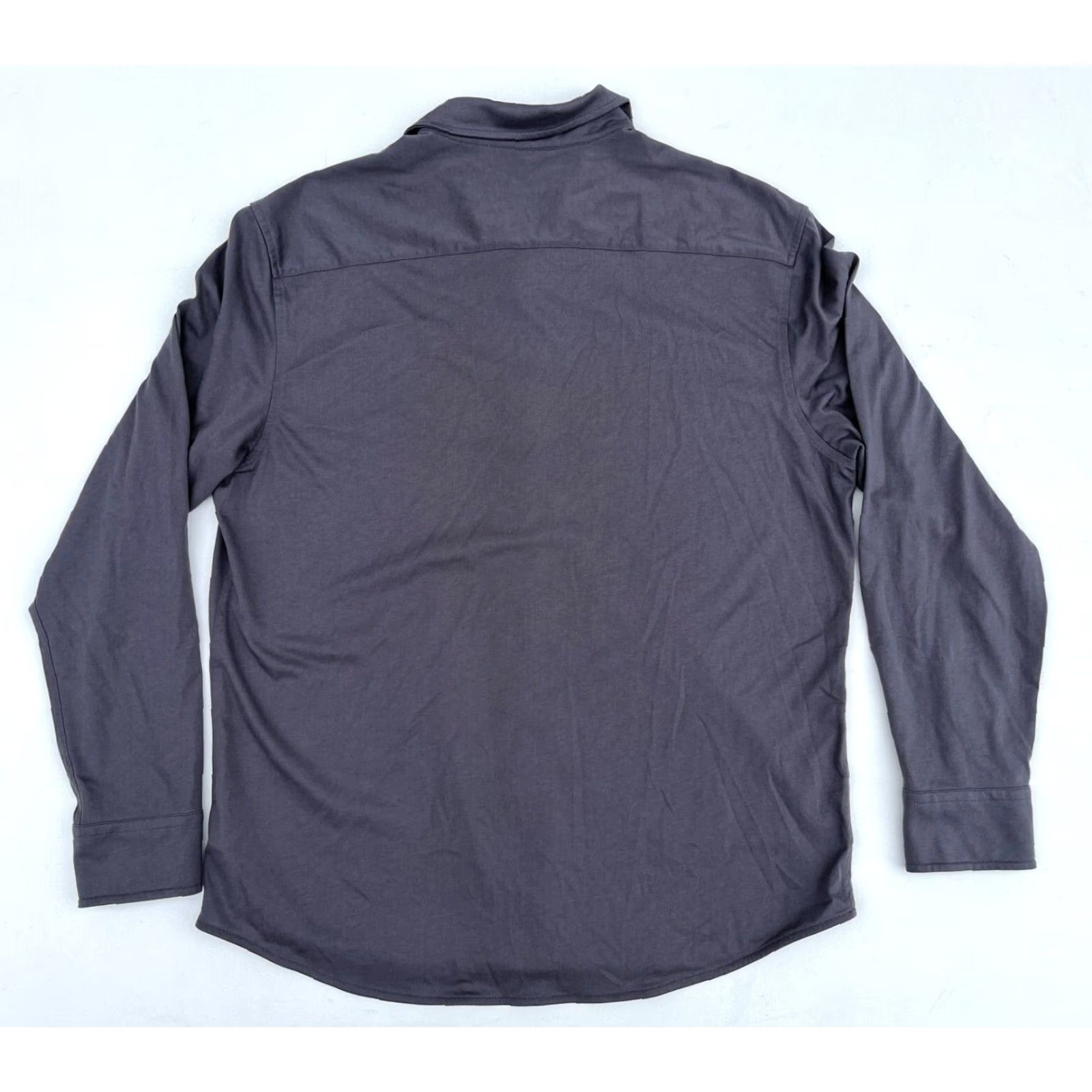 UNTUCKit UNTUCKit Luxe Tee BD Shirt Slim Fit Gray XL UNTUCKit Men Button-Up Shirt Gray Cotton Jersey Long Sleeve Size US XL / EU 56 / 4 - 2 Thumbnail