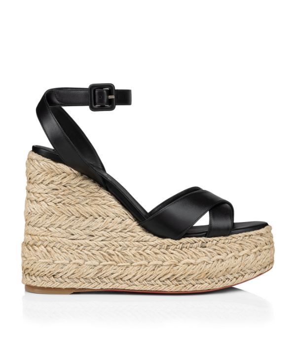 Christian Louboutin o1s1wg110924 Mariza Zeppa Heeled in Black Size US 7 / IT 37 - 1 Thumbnail