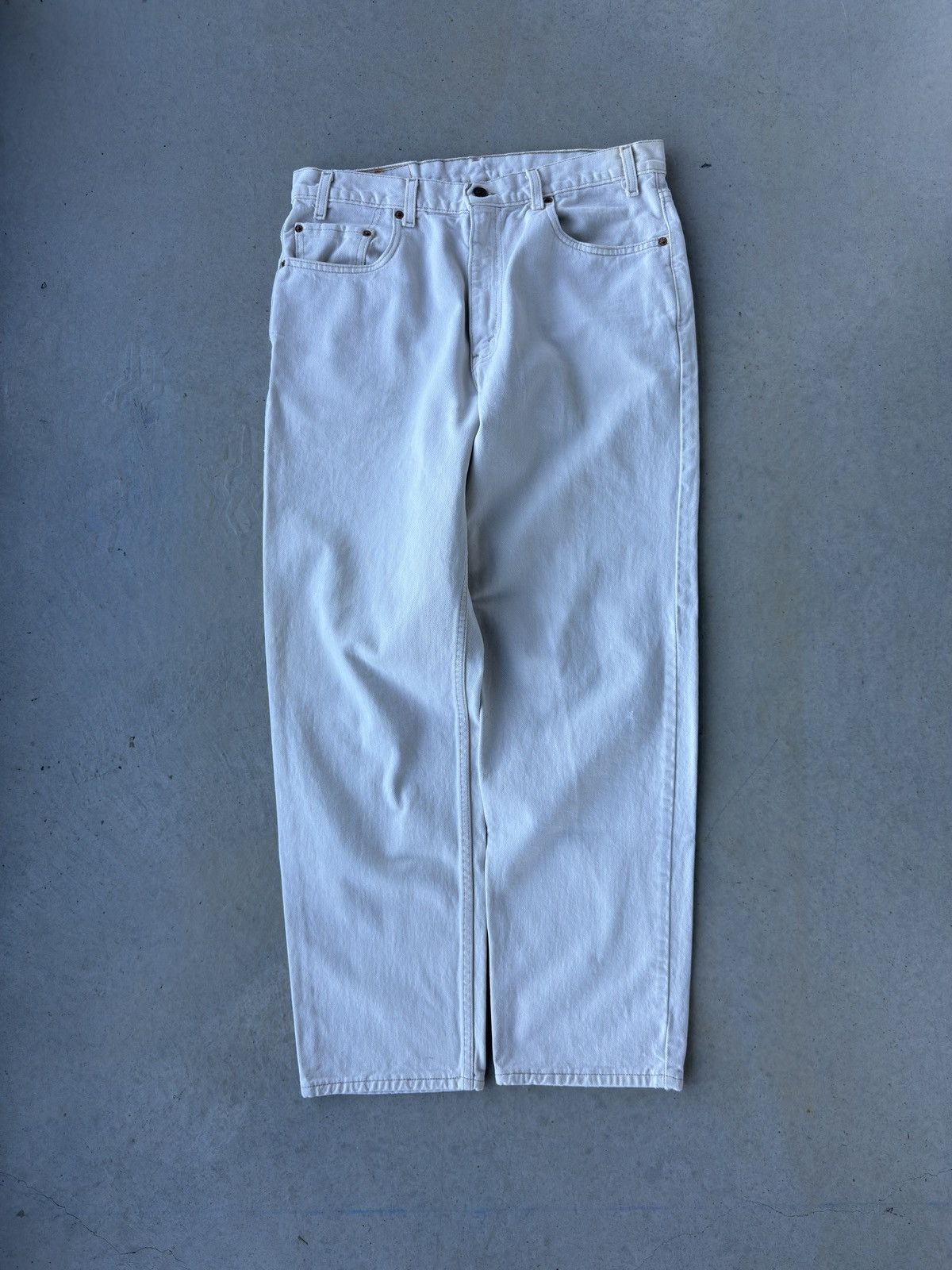 Levi's Vintage 90s Levi’s 550 Cream Denim Jeans Size US 35 - 2 Thumbnail
