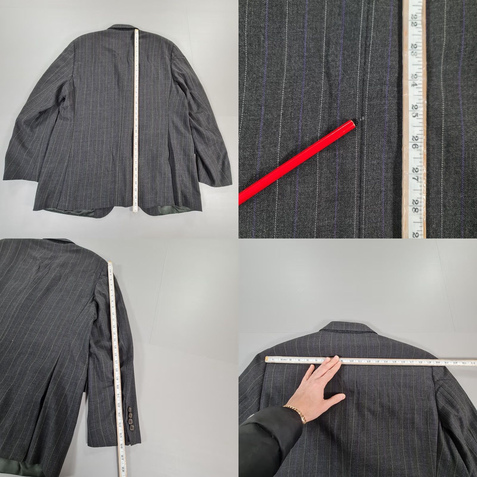 Polo Ralph Lauren Polo Ralph Lauren Mens Blazer Grey 46 R Pin Stripe Wool Suit Jacket Size US XXL / EU 58 / 5 - 8 Thumbnail