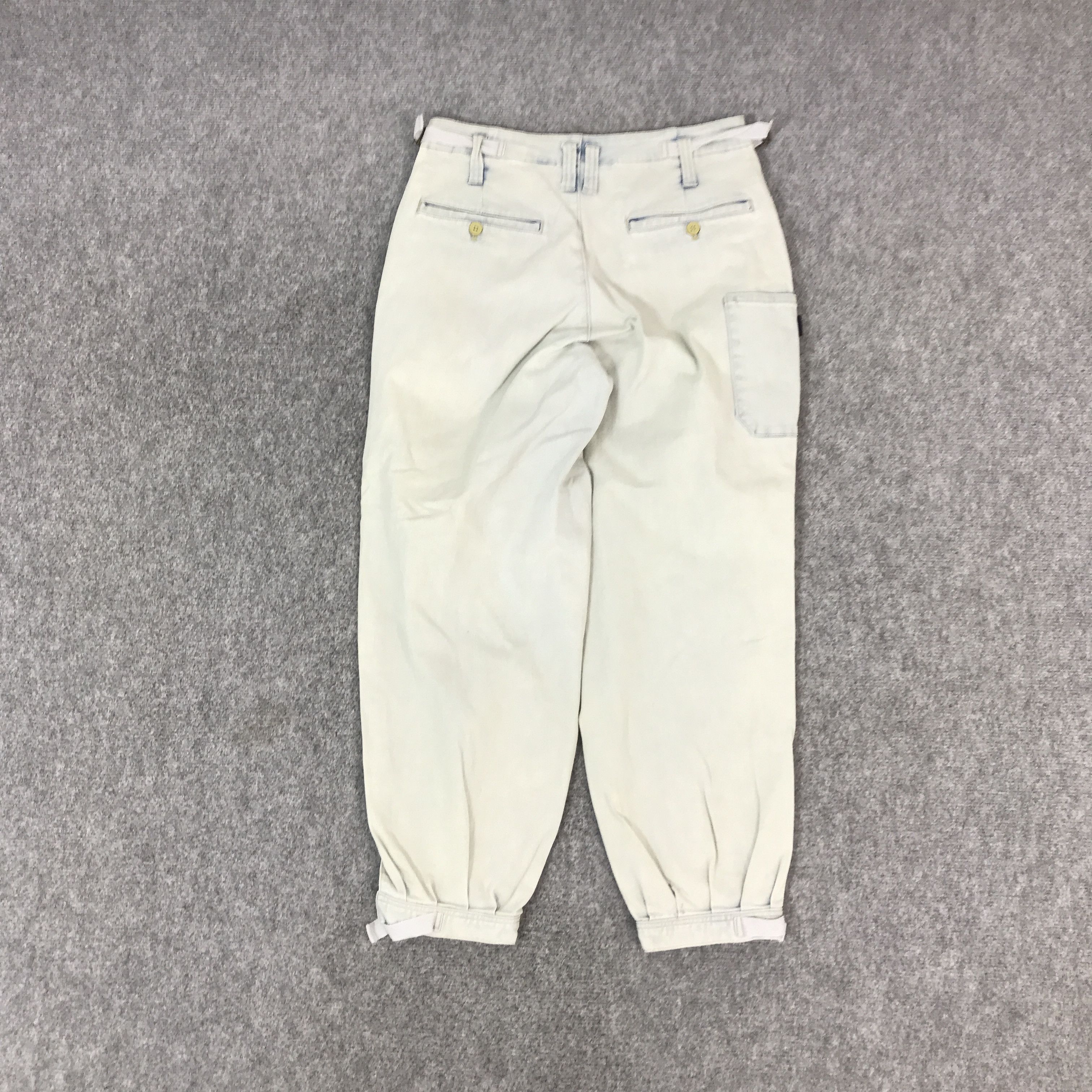 Japanese Brand BALLON PANTS PURPLE&YELLOW WIDE DENIM PANTS Size US 28 / EU 44 - 4 Thumbnail
