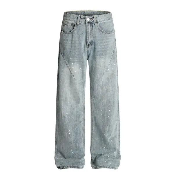 Jean American punk ink-splashed distressed washed loose jeans Size US 32 / EU 48 - 5 Thumbnail
