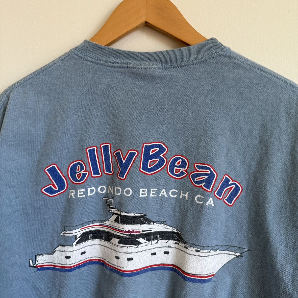 Vintage Jelly Bean Redondo Beach CA Boat T-Shirt Hanes Beefy-T Blue Size US XL / EU 56 / 4 - 7 Thumbnail