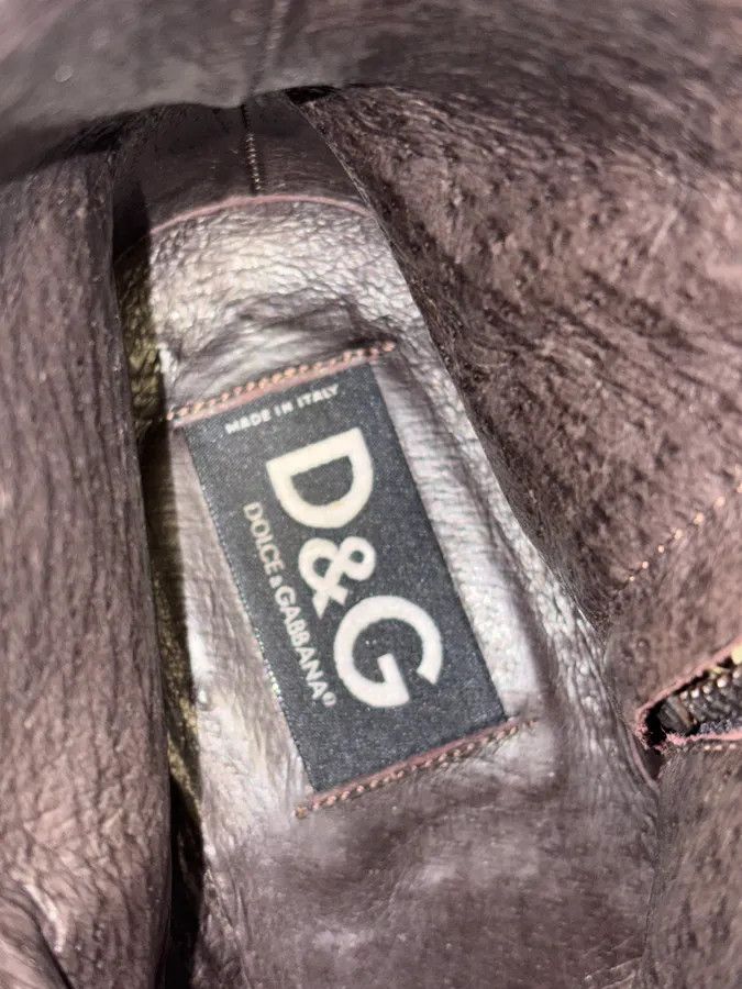 Dolce & Gabbana 2000s Dolce & Gabbana Brown Leather Ankle Boots Size US 9 / EU 42 - 10 Thumbnail