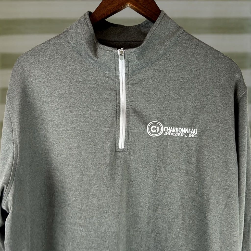 Peter Millar Peter Millar Perth Performance 1/4 Zip Shirt Gray Mens XL Golf Company Logo Size US XL / EU 56 / 4 - 1 Thumbnail