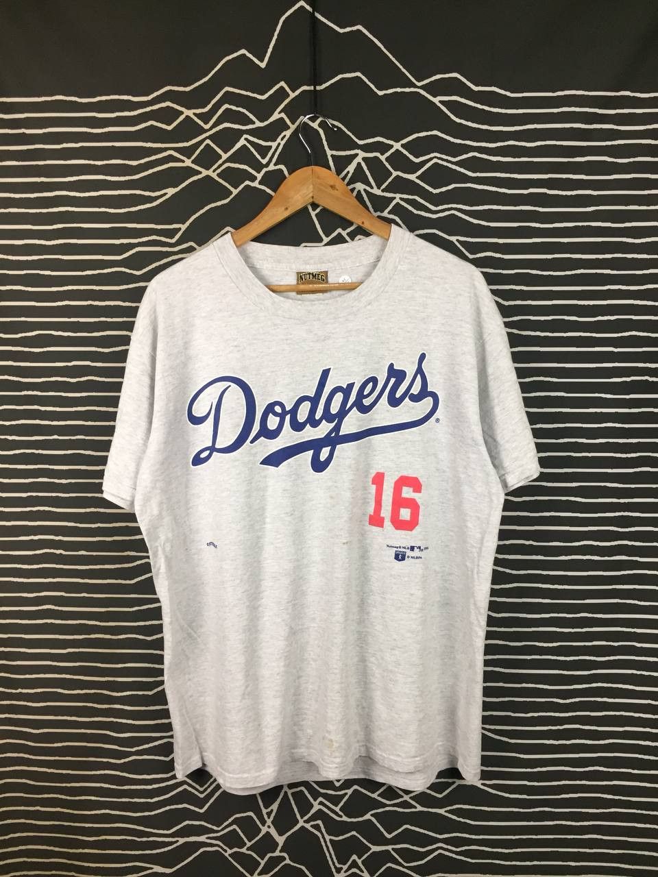 MLB Vtg 1995 Hideo Nomo LA Dodgers Nutmeg Mills Tee Size US L / EU 52-54 / 3 - 2 Thumbnail