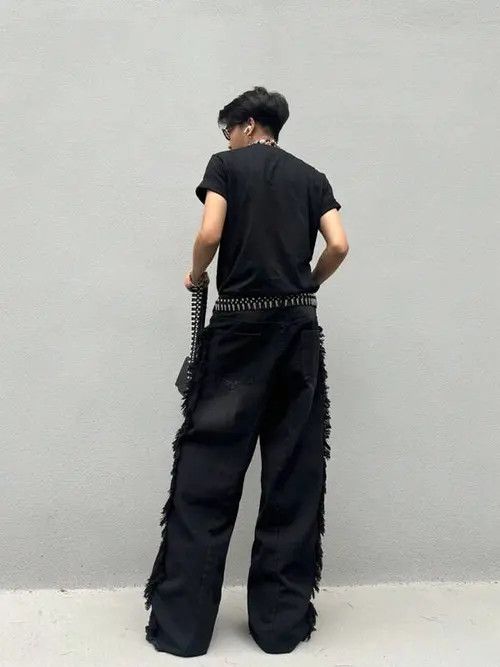 Jean Distressed Baggy Denim Jeans Stacked Opium Size US 34 / EU 50 - 3 Thumbnail