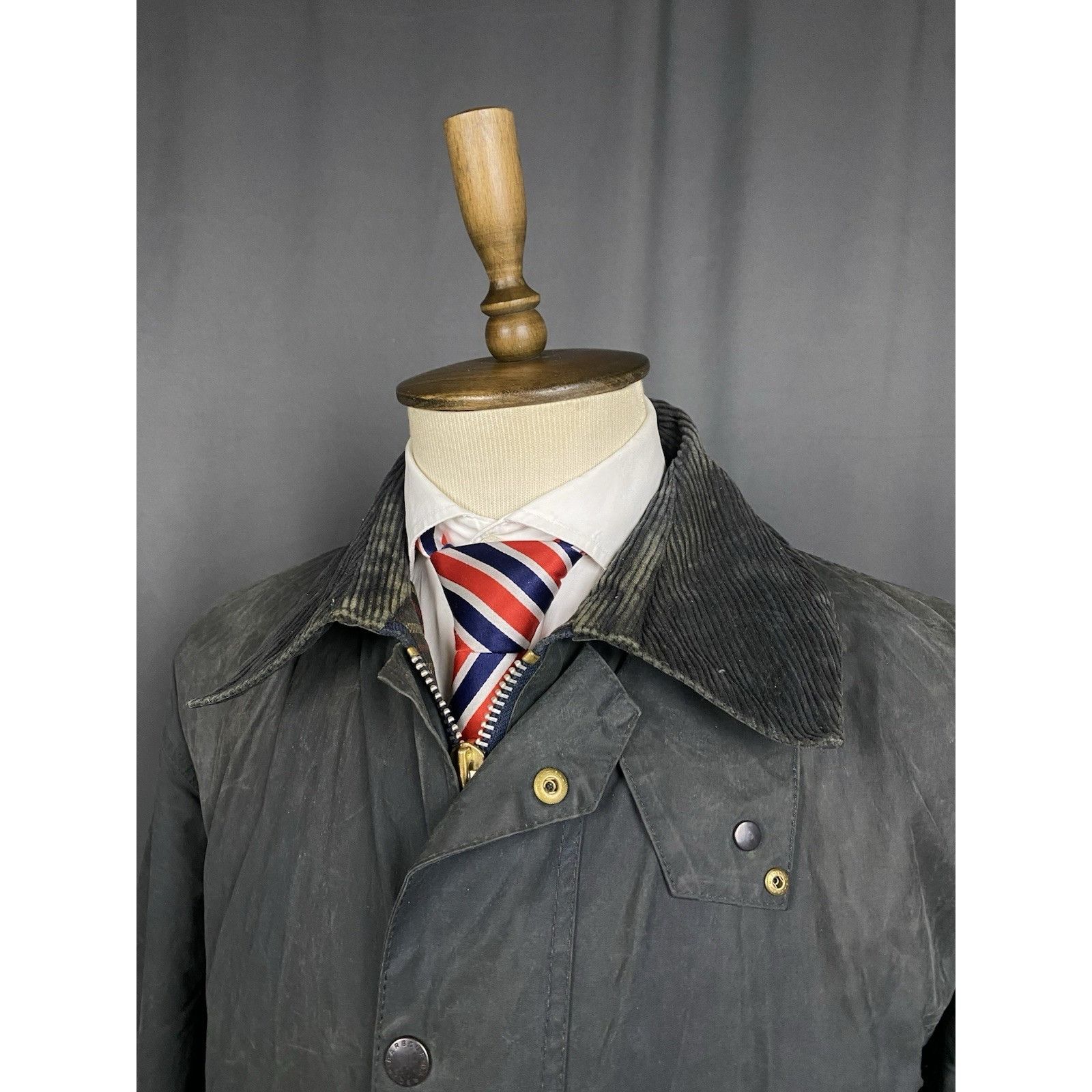 Barbour Barbour Border Vintage Men's Blue Waxed Jacket Size C44 Size US L / EU 52-54 / 3 - 6 Thumbnail