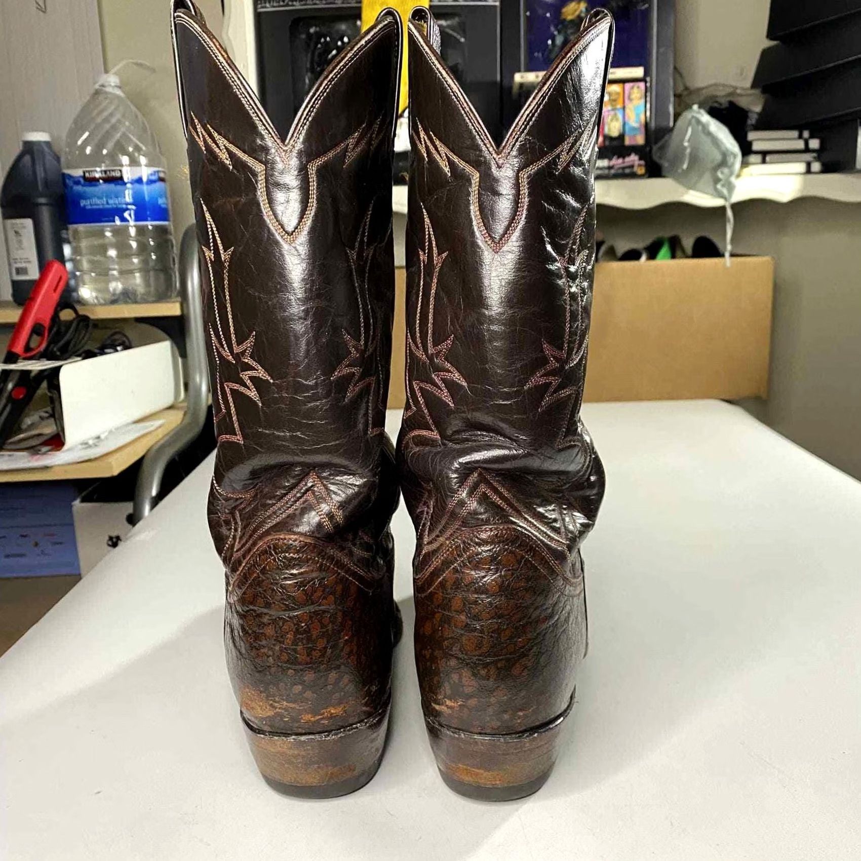 Tony Lama Tony Lama Western Cowboy Boots 6283 Brown Caribou 9EE Mens Size US 9 / EU 42 - 3 Thumbnail