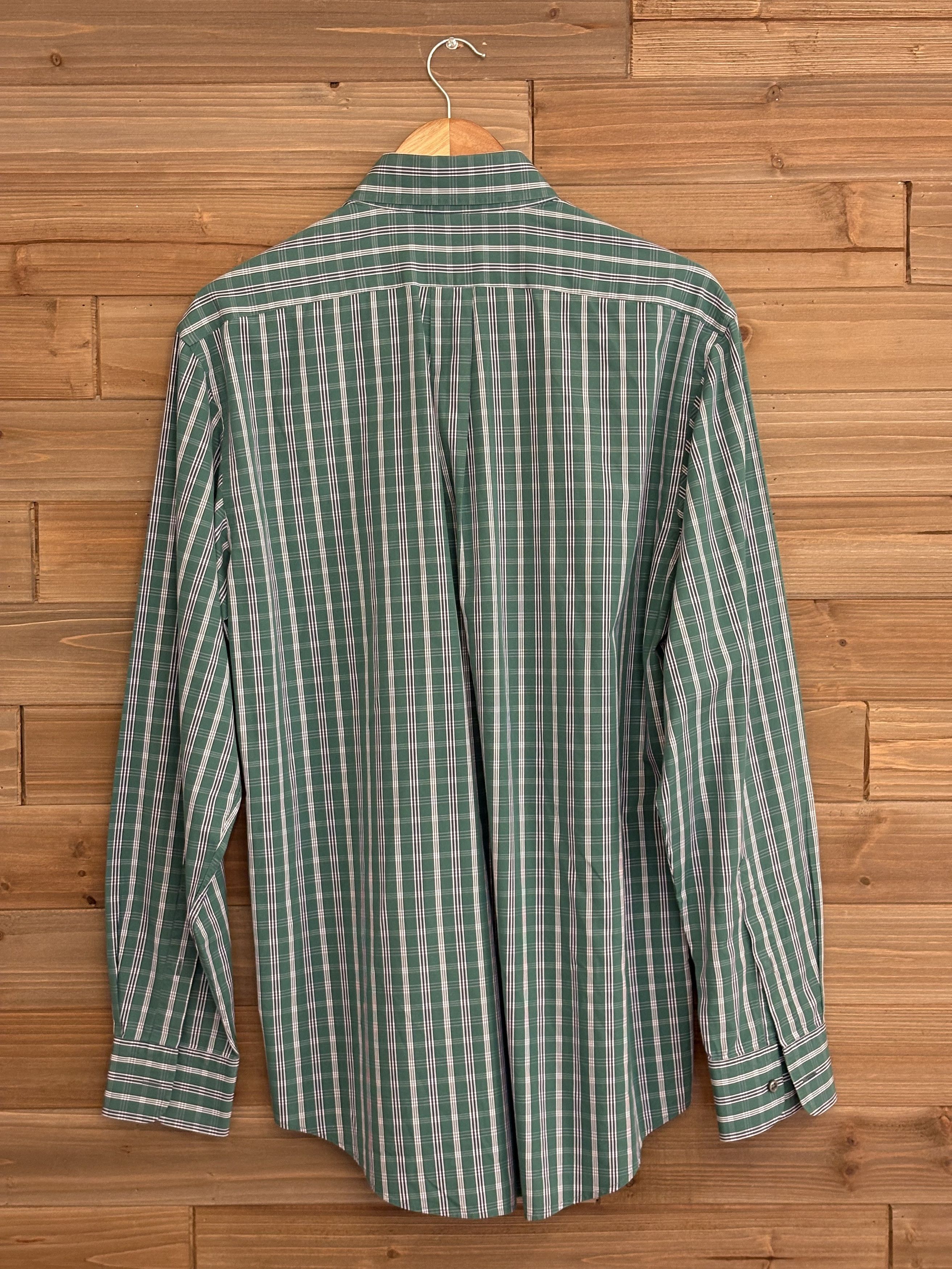 Bergdorf Goodman Bergdorf Goodman Men’s L Green Striped Button Down Size US L / EU 52-54 / 3 - 2 Thumbnail