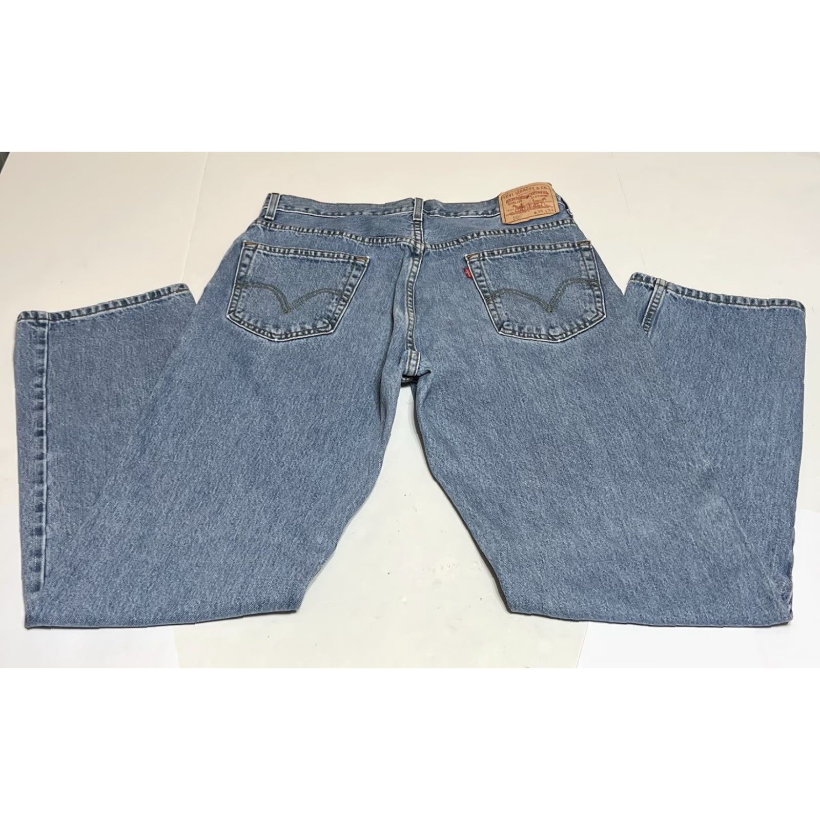 Levi's VINTAGE Levi's Jeans Mens 505 Straight Denim Blue 34x33 36x34 High Rise Grunge Y2K Mens Jeans Size US 34 / EU 50 - 2 Thumbnail