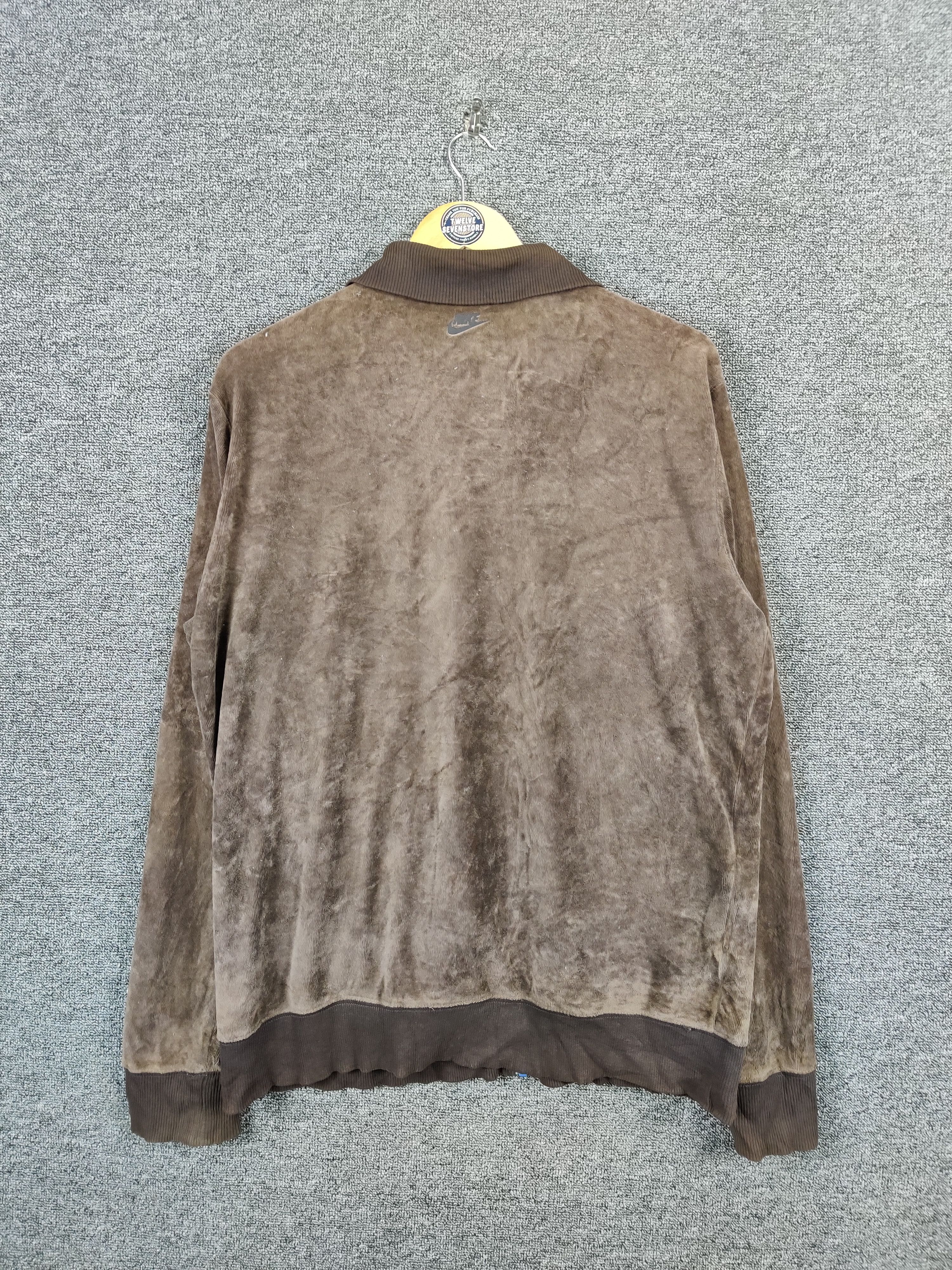 Nike Nice 🤎 Vintage Nike Velvet Zipper Sweater Jacket Size US XL / EU 56 / 4 - 6 Thumbnail