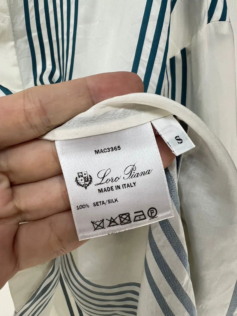 Loro Piana LORO PIANA Silk shirt with stripes Size S / US 4 / IT 40 - 4 Thumbnail