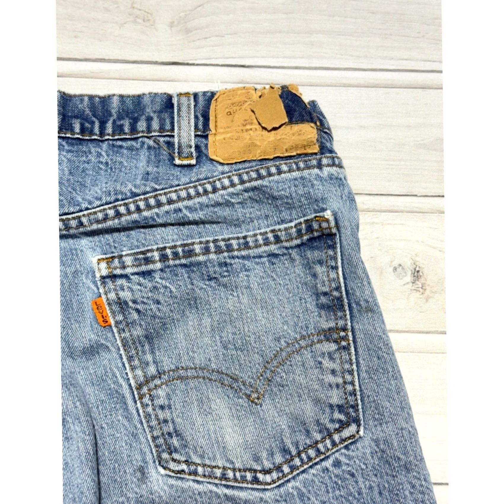 Levi's VINTAGE Levi's 505 Jeans Mens 34x28 Light Wash Blue Orange Tab Straight Leg USA Size US 34 / EU 50 - 3 Thumbnail