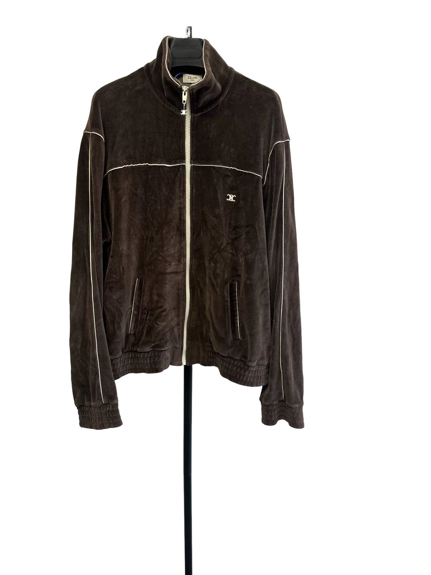 Celine Celine Velour Contrast Piping Zip Jacket XL Size US XL / EU 56 / 4 - 1 Thumbnail