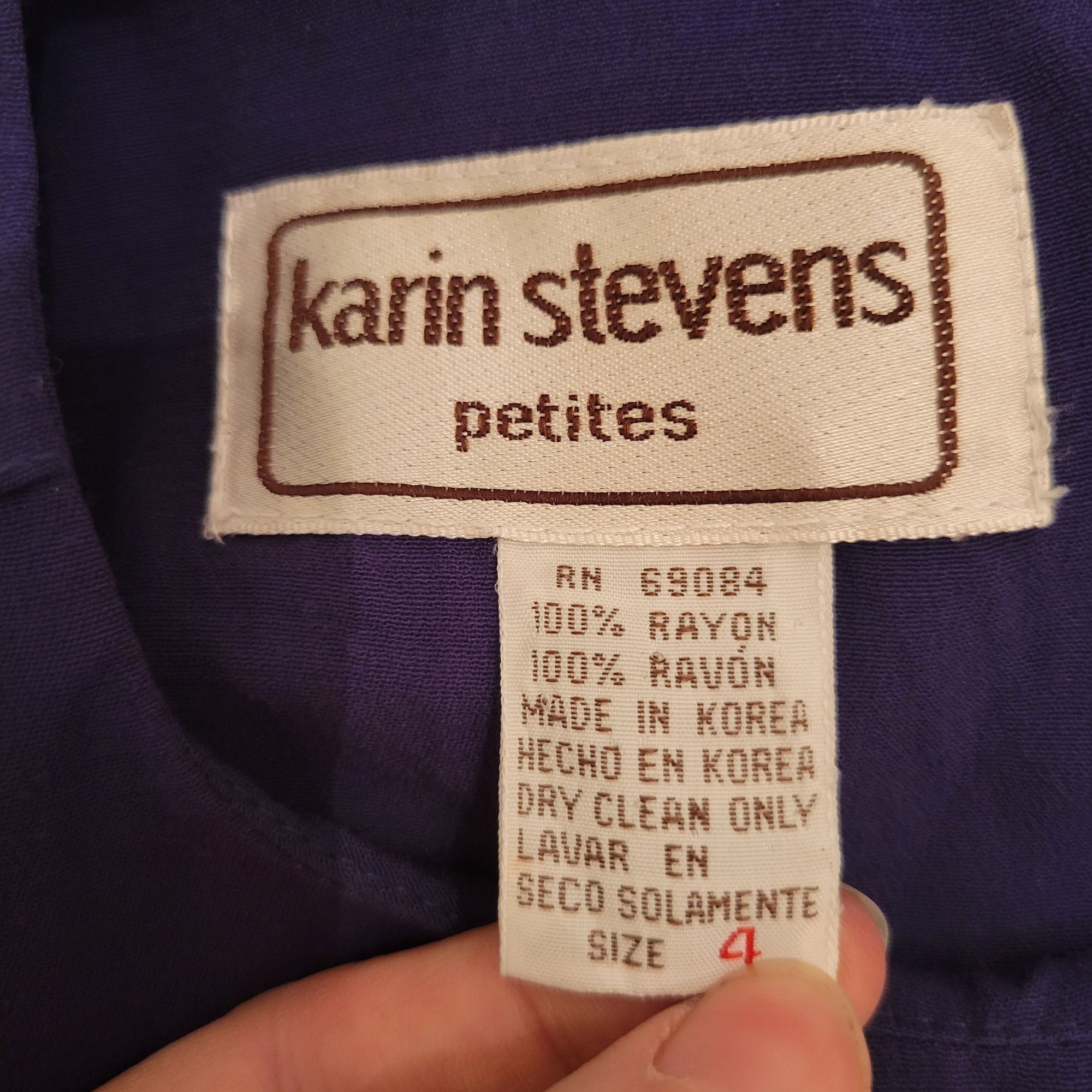 Vintage Vintage Karin Stevens 4 Purple Long Sleeve Pleated Midi Dres Size S / US 4 / IT 40 - 3 Thumbnail
