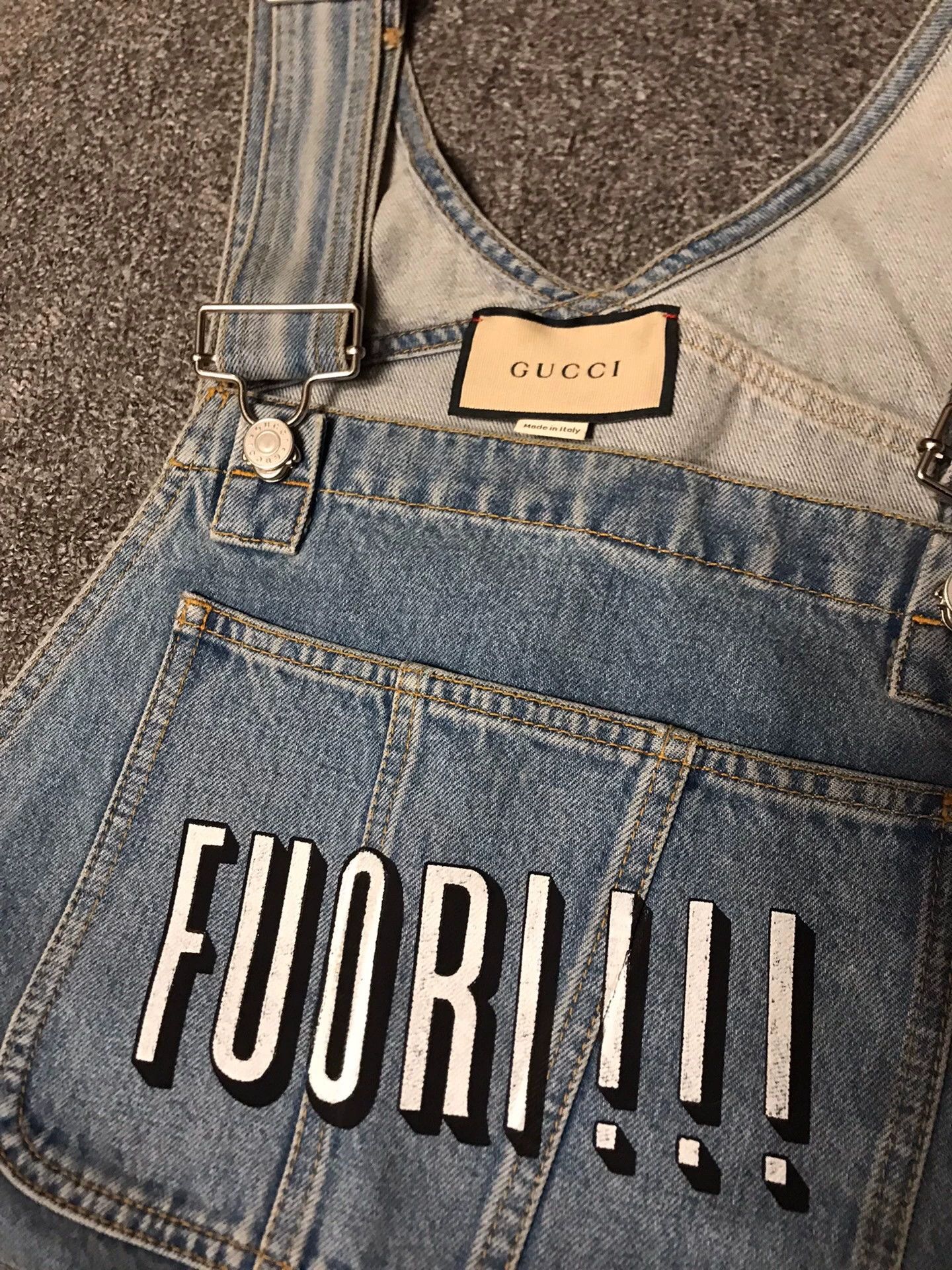 Gucci Gucci Runway Washed Logo Denim Overalls Size 24" / US 00 / IT 34 - 2 Thumbnail